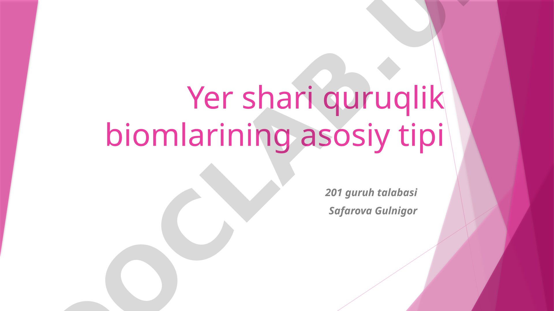 Yer shari quruqlik biomlarining asosiy tipi