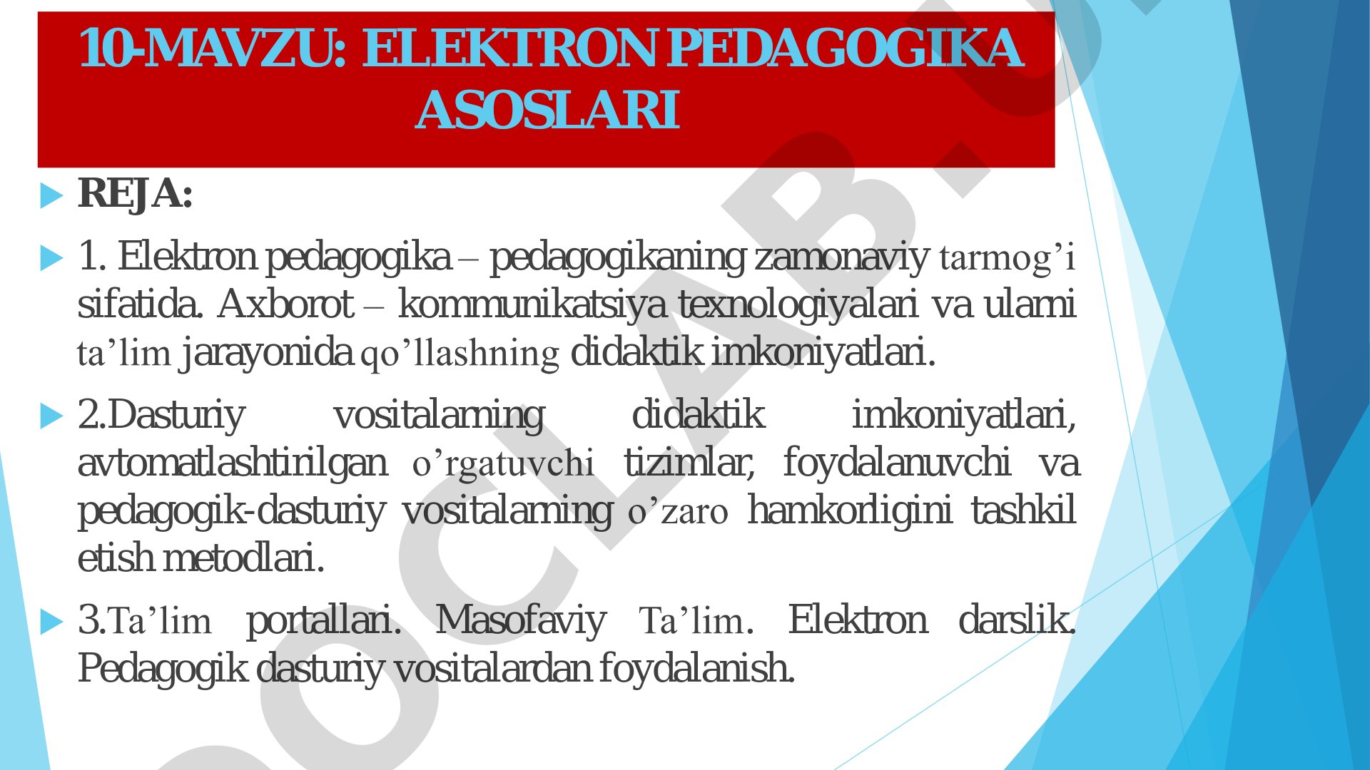 Elektron pedagogika asoslari