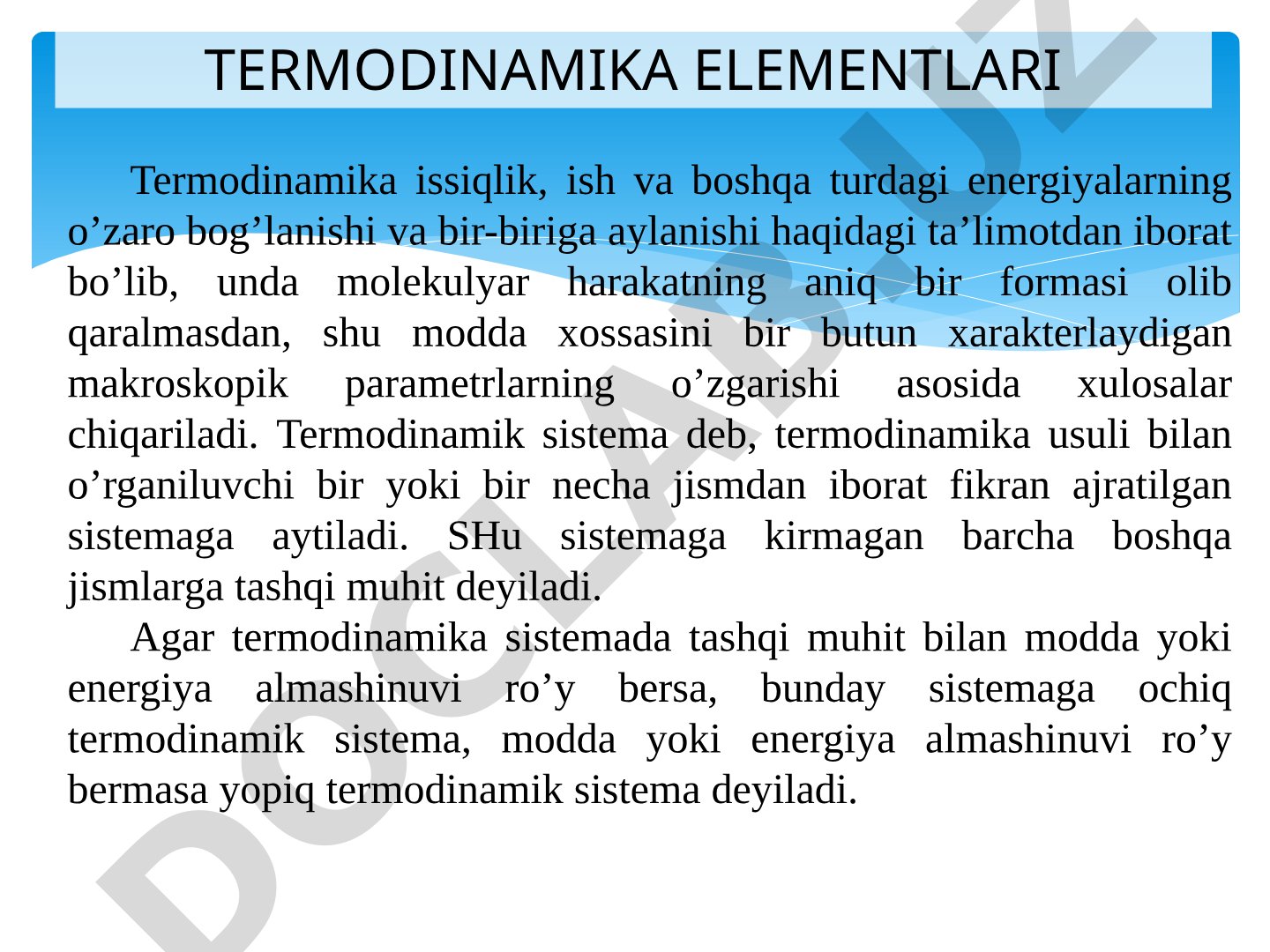 Termodinamika elementlari