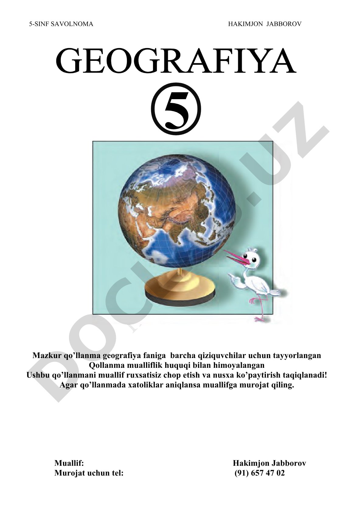 5-sinf tabiiy geografiya savol-javoblari