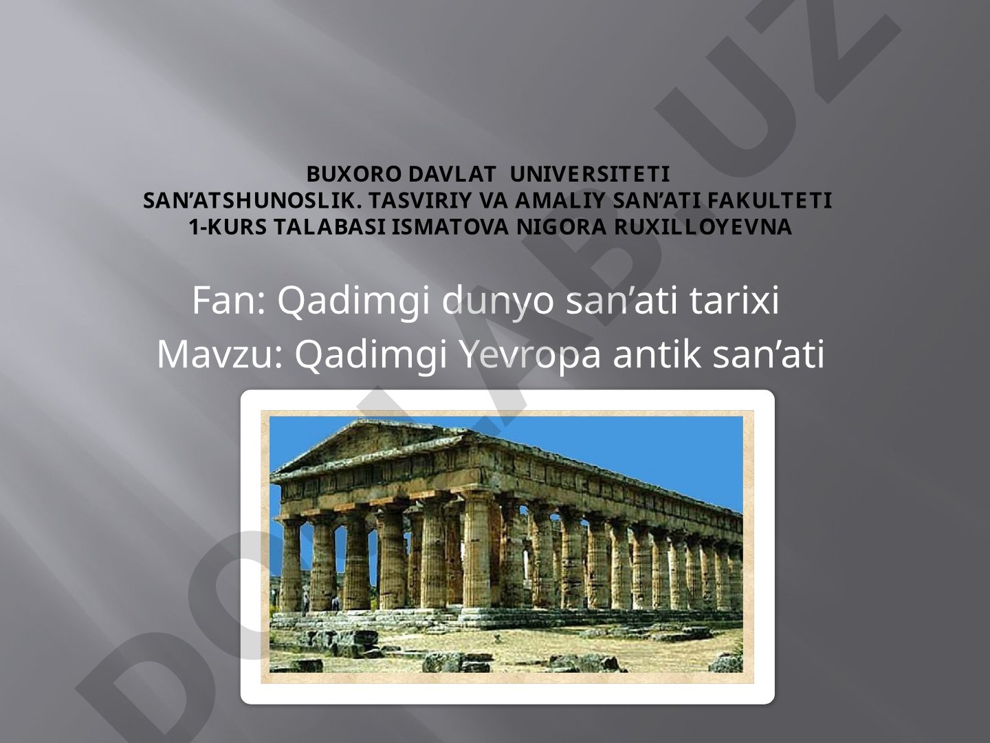 Qadimgi Yevropa antik san'ati