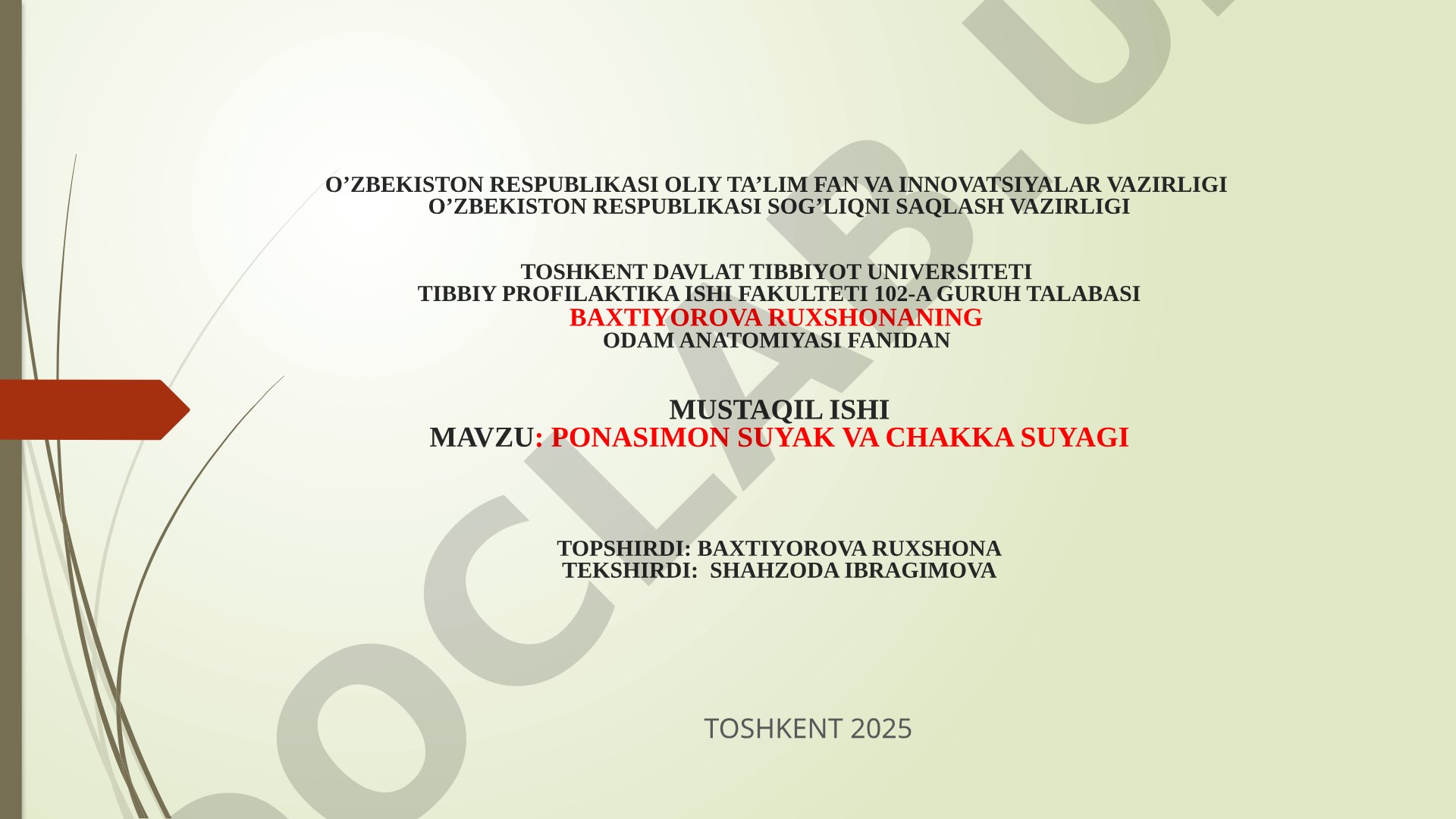 Ponasimon suyak va chakka suyagi
