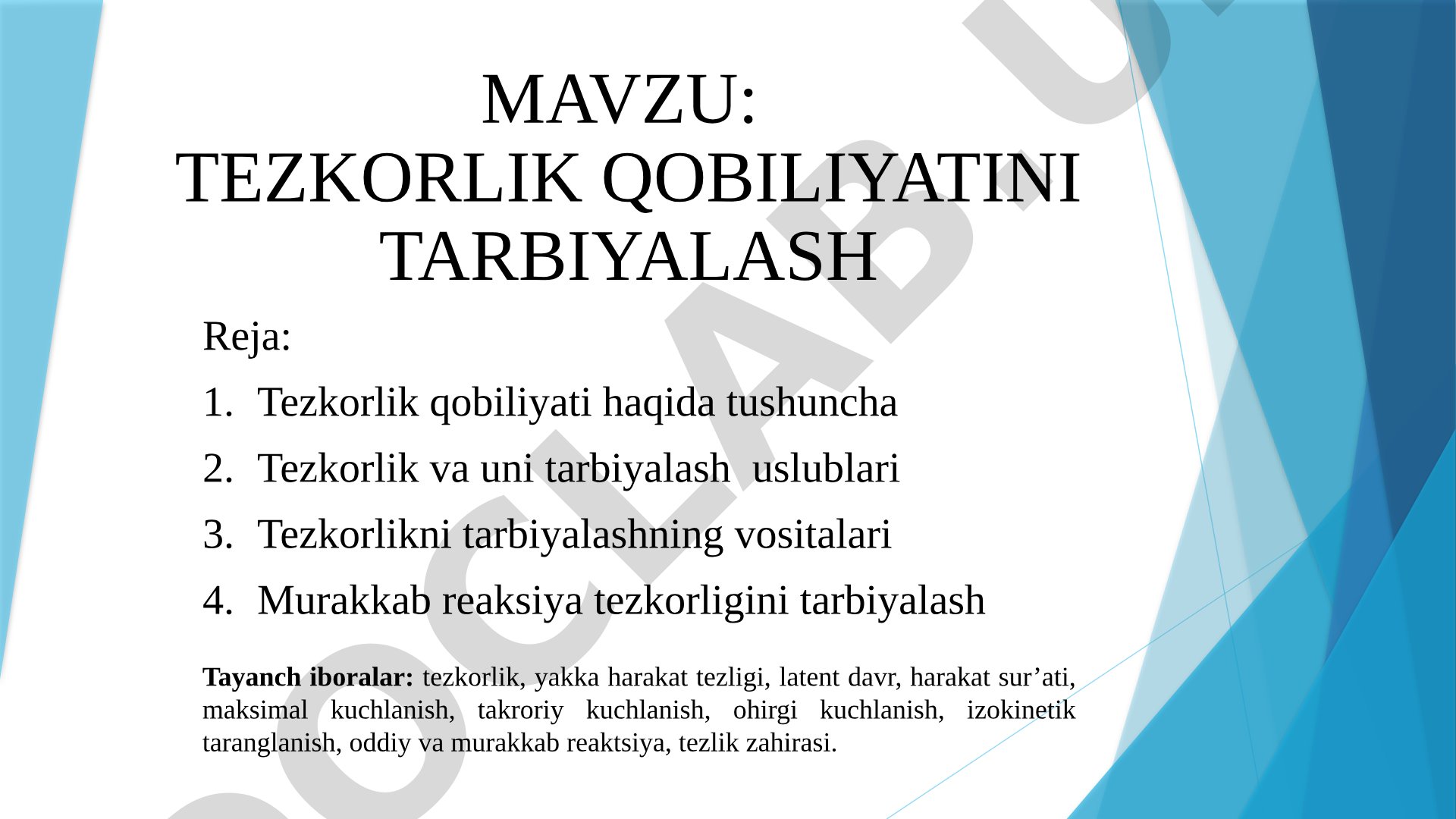 Tezkorlik qobiliyatini tarbiyalash