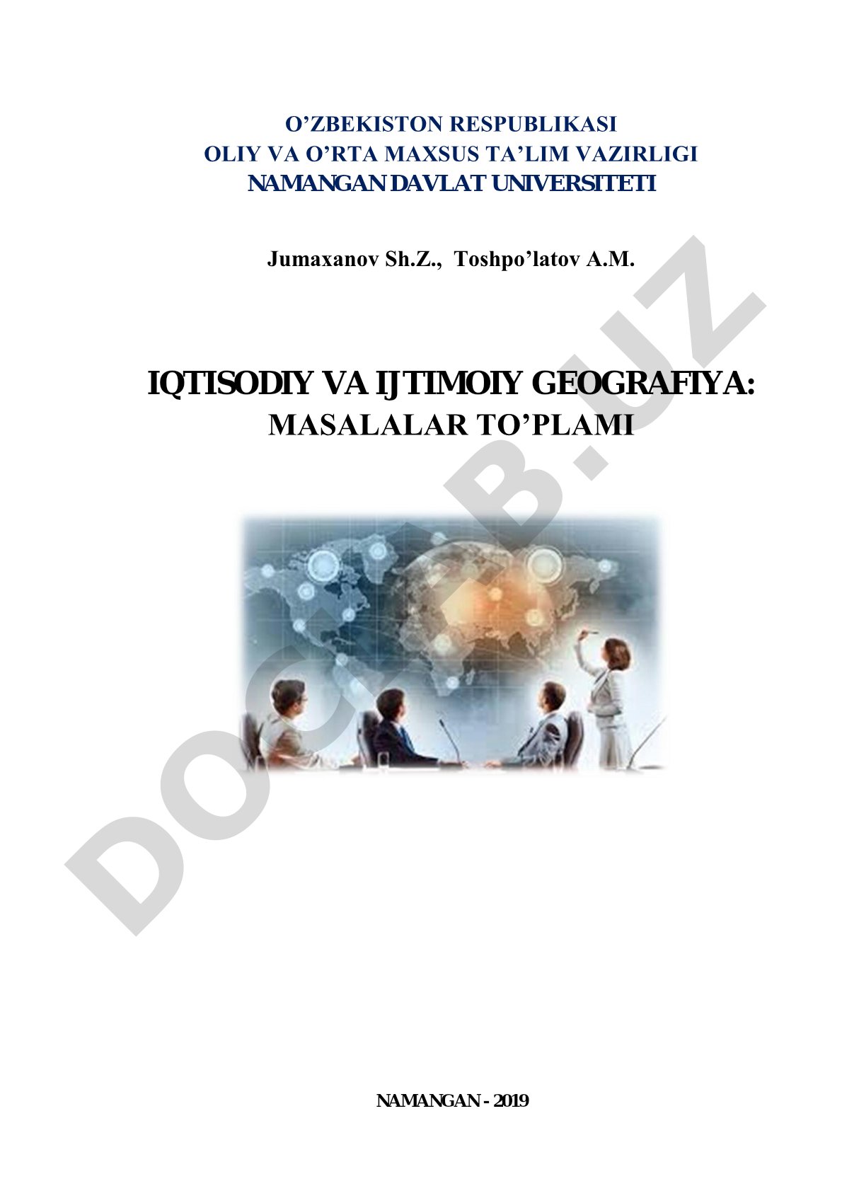 Iqtisodiy va ijtimoiy geografiya masalalar to'plami