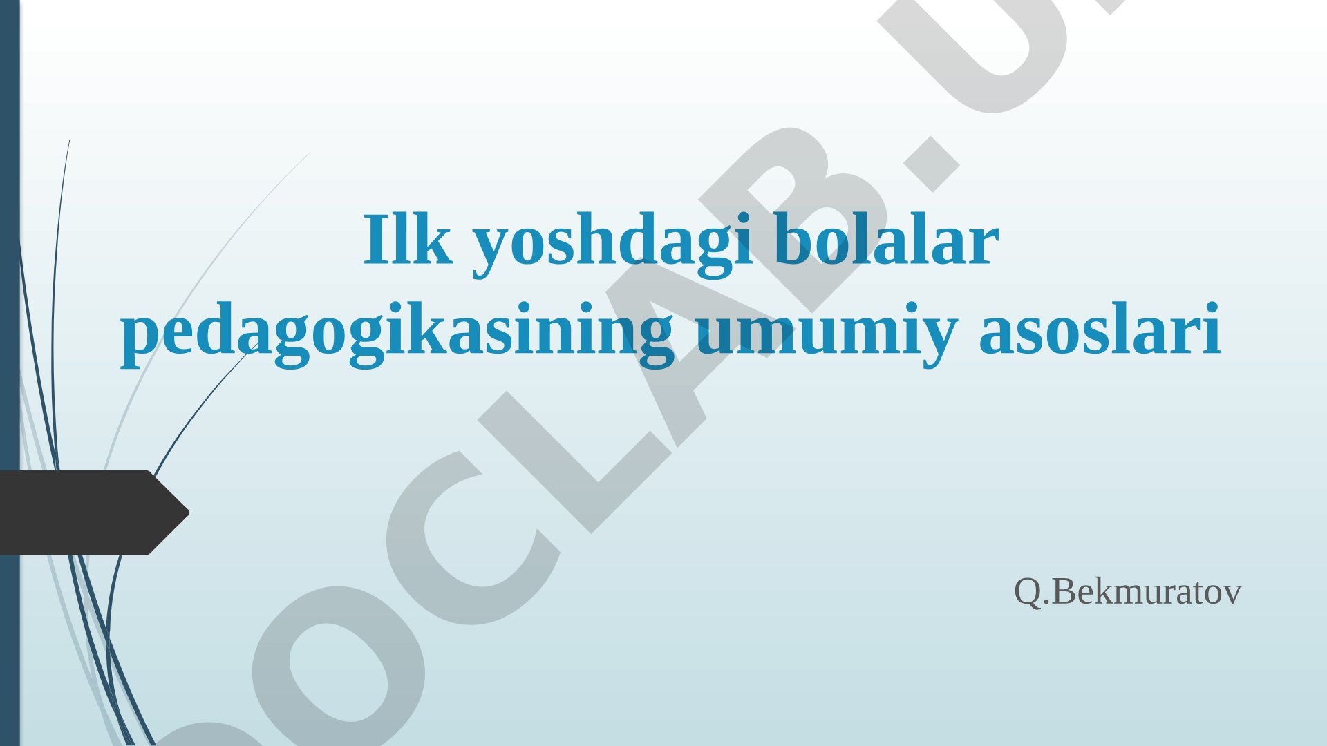 Ilk yoshdagi bolalar pedagogikasining umumiy asoslari