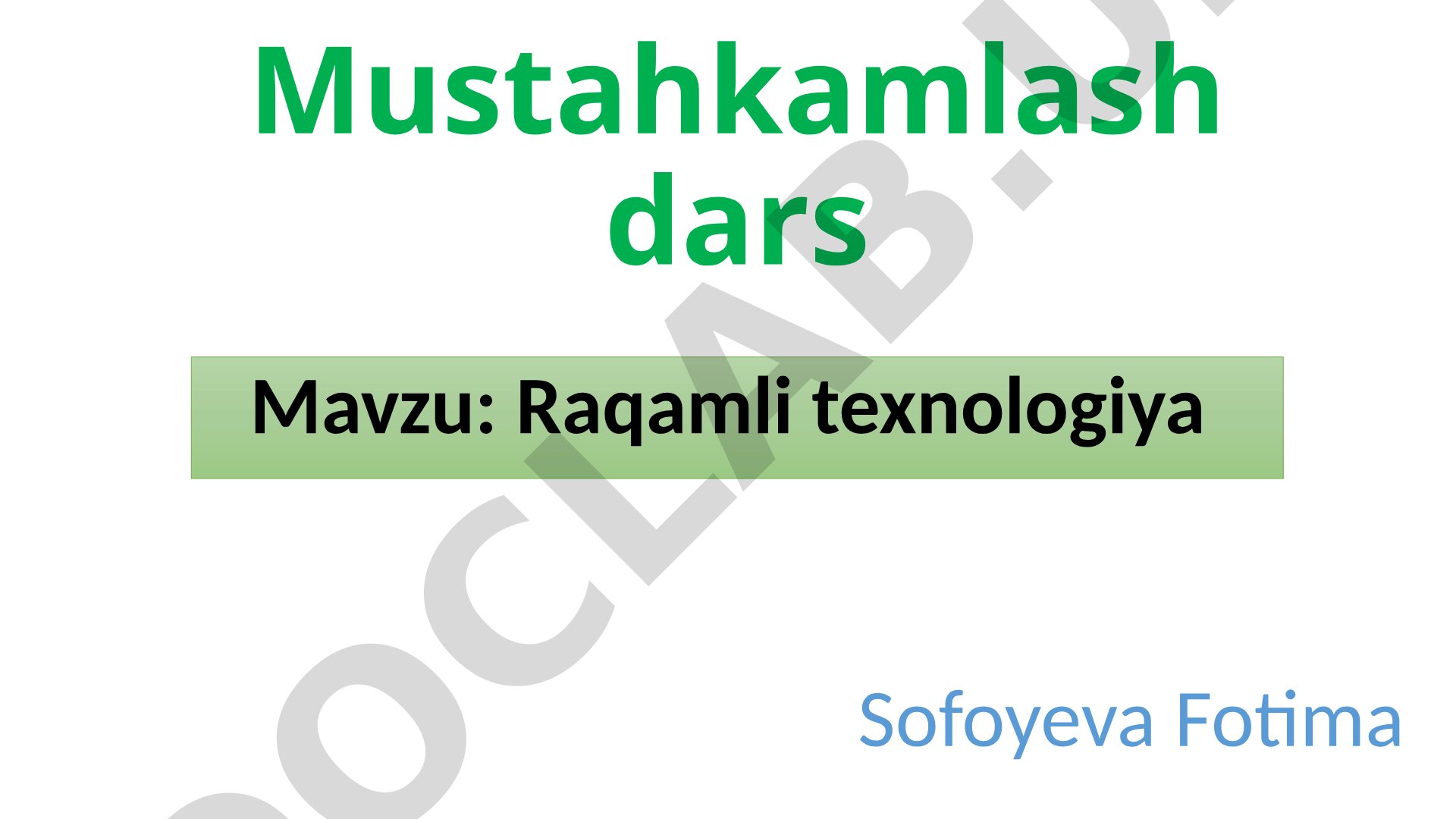 Raqamli texnologiya