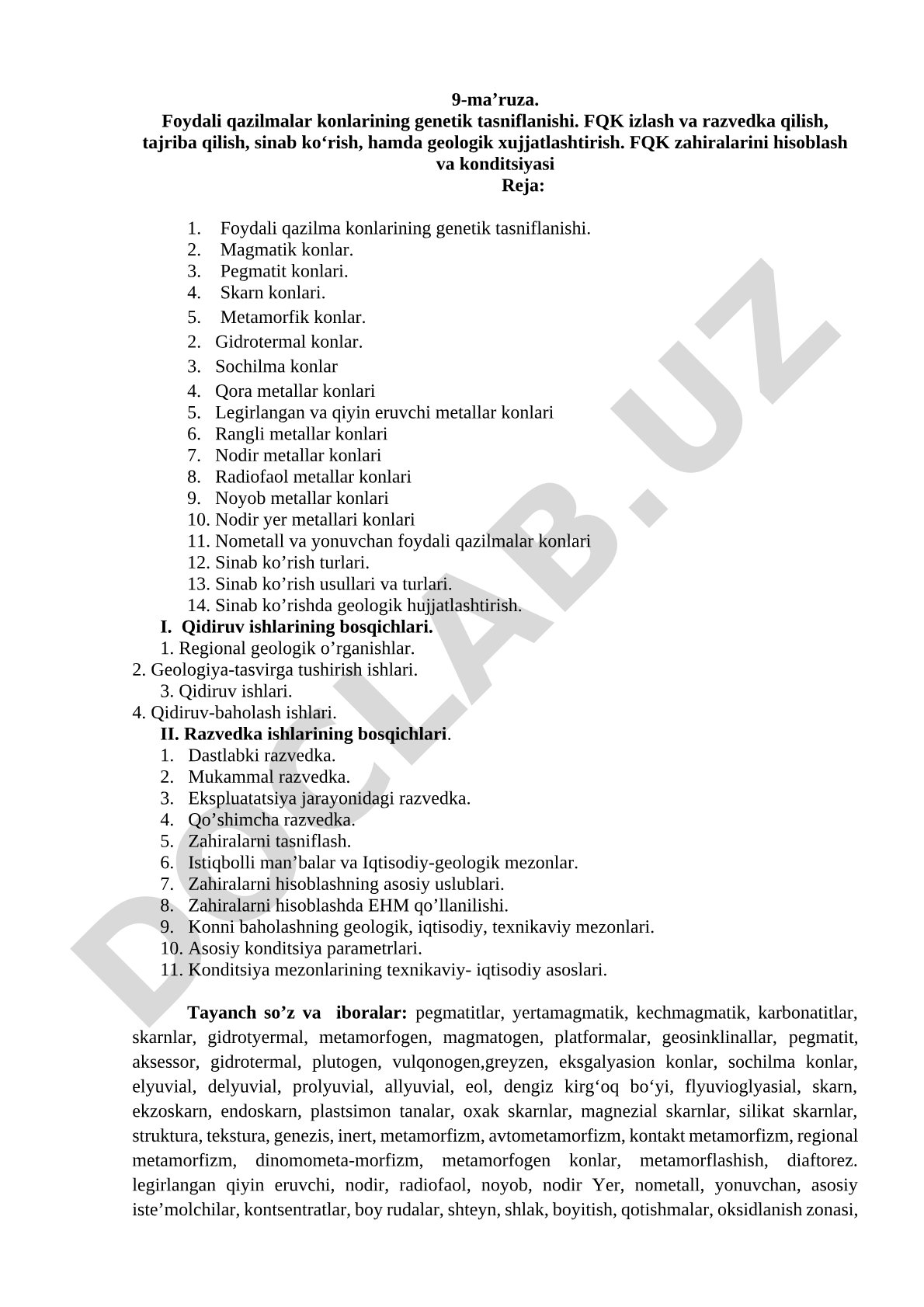 Foydali qazilmalar konlarining genetik tasniflanishi