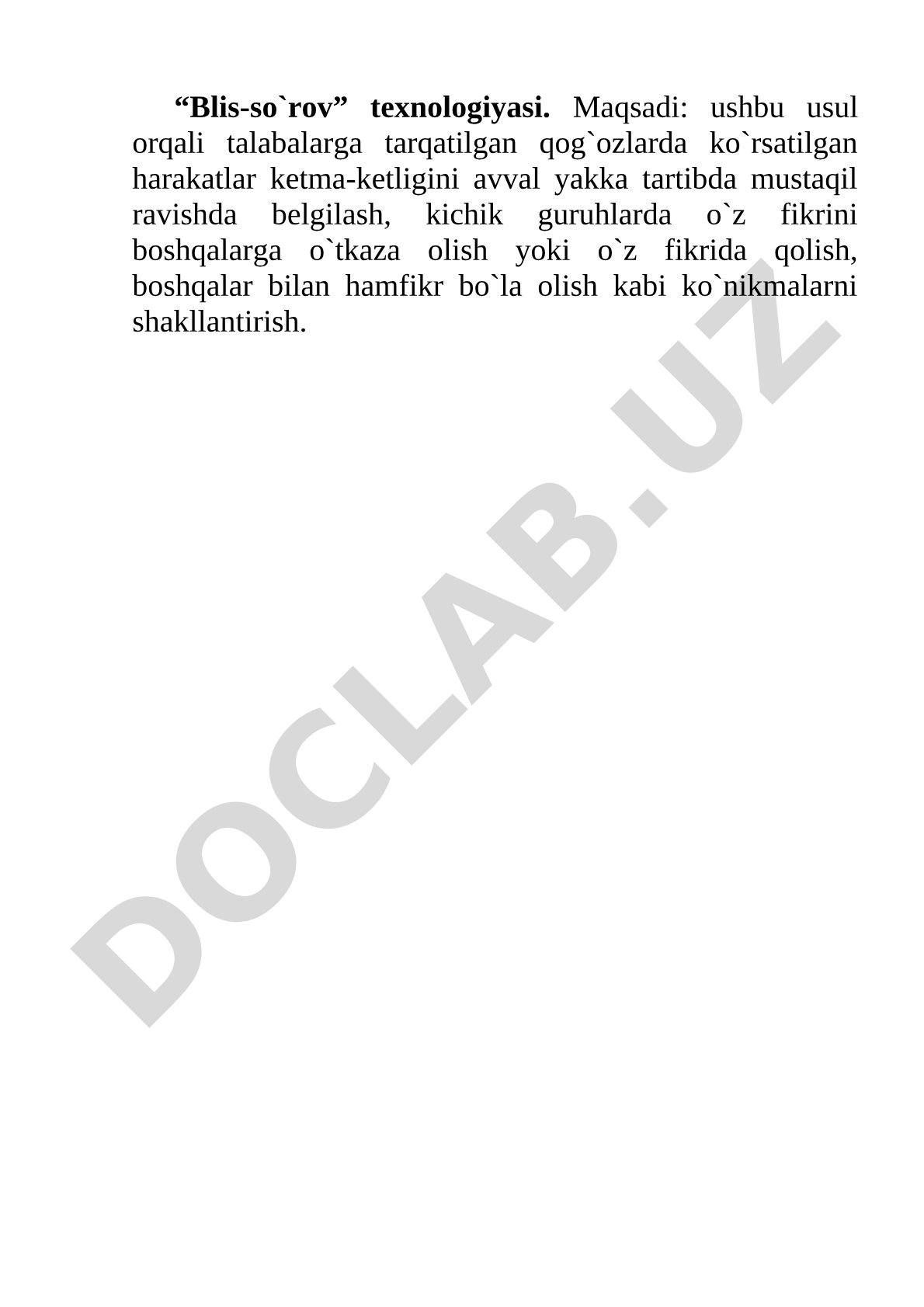 Blis-so`rov texnologiyasi