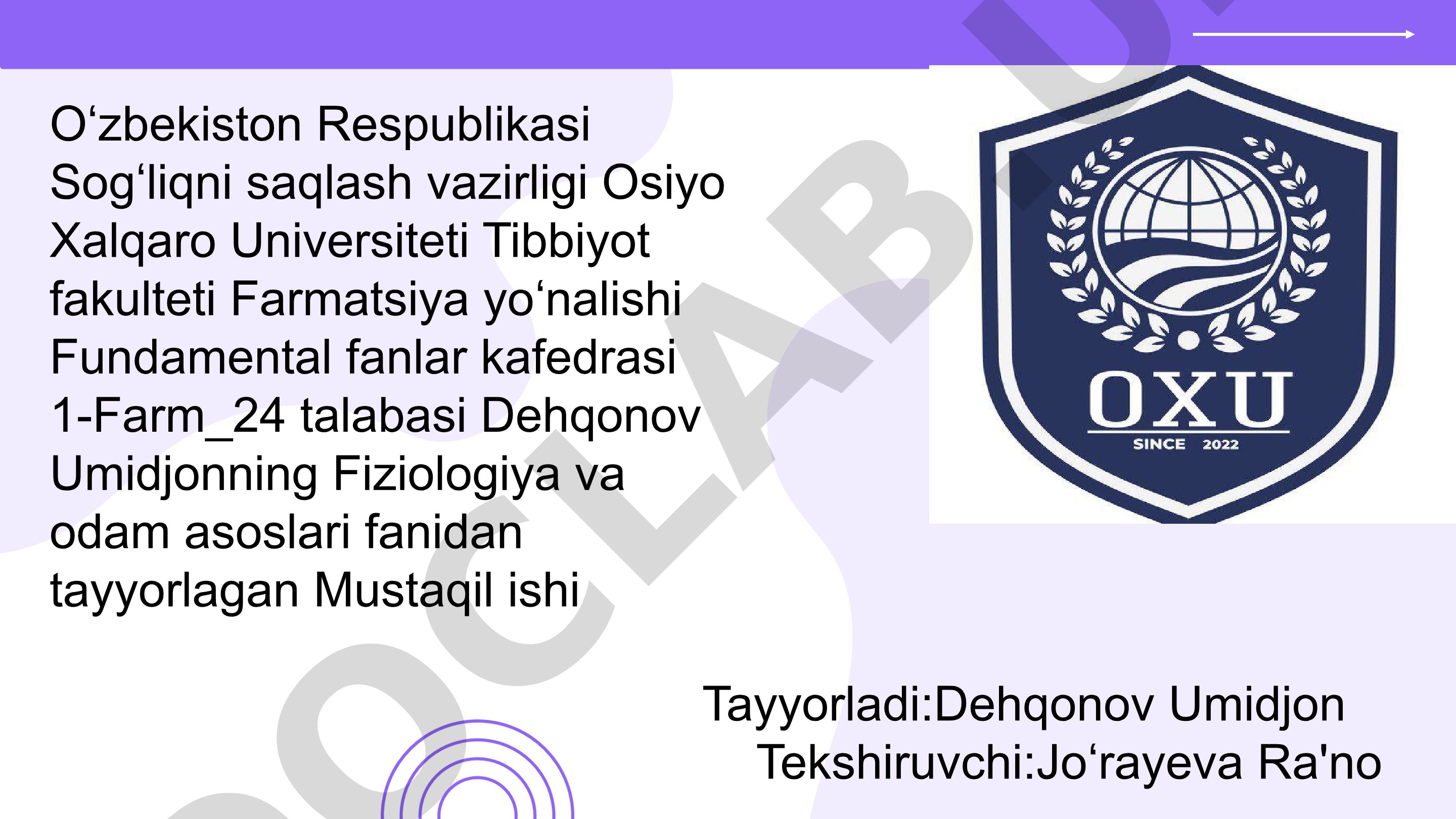 Gemostaz. Qon guruhlari rezus-faktor qon quyish asoslari