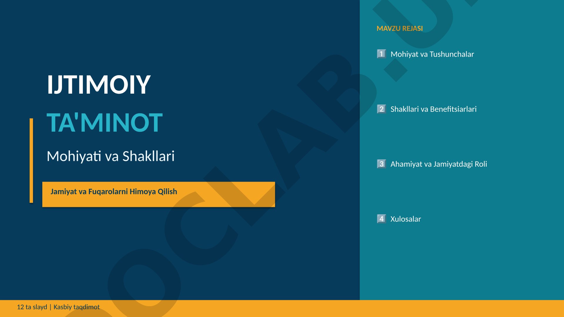 Ijtimoiy ta'minot mohiyati va shakllari