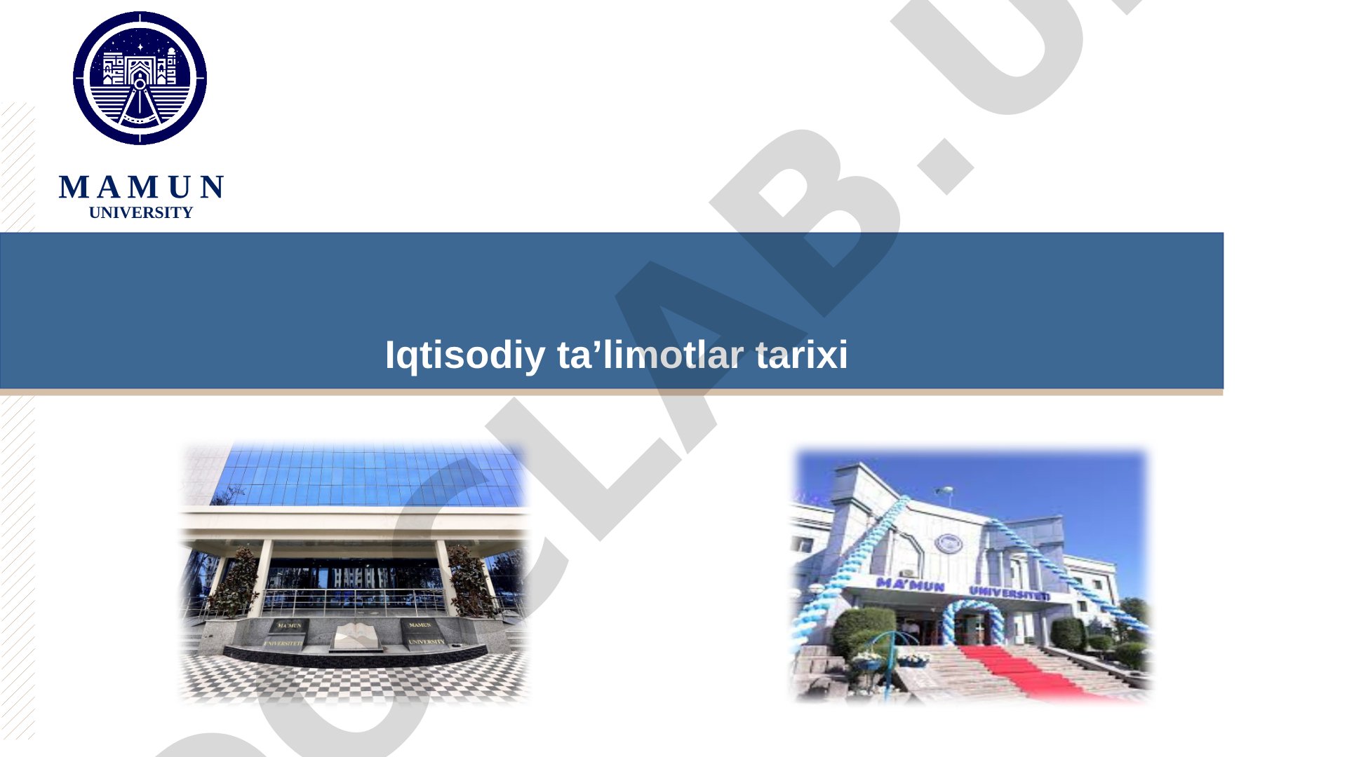 Feodal jamiyati va uning yemirilishi davridagi iqtisodiy ta'limotlar