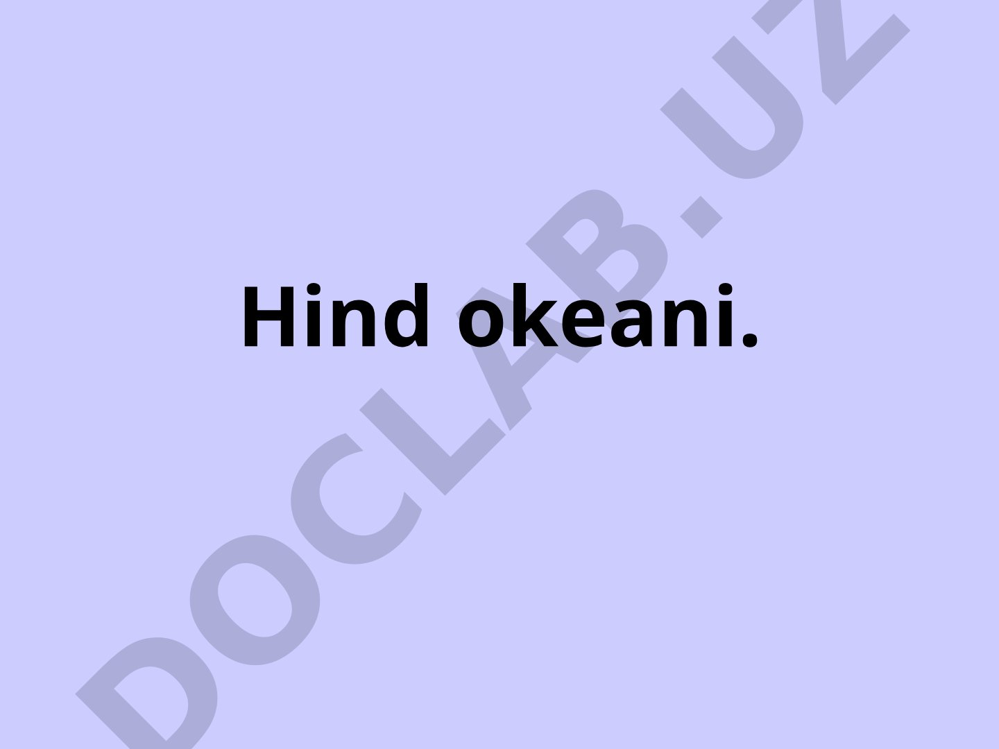 Hind okeani geografik tavsifi