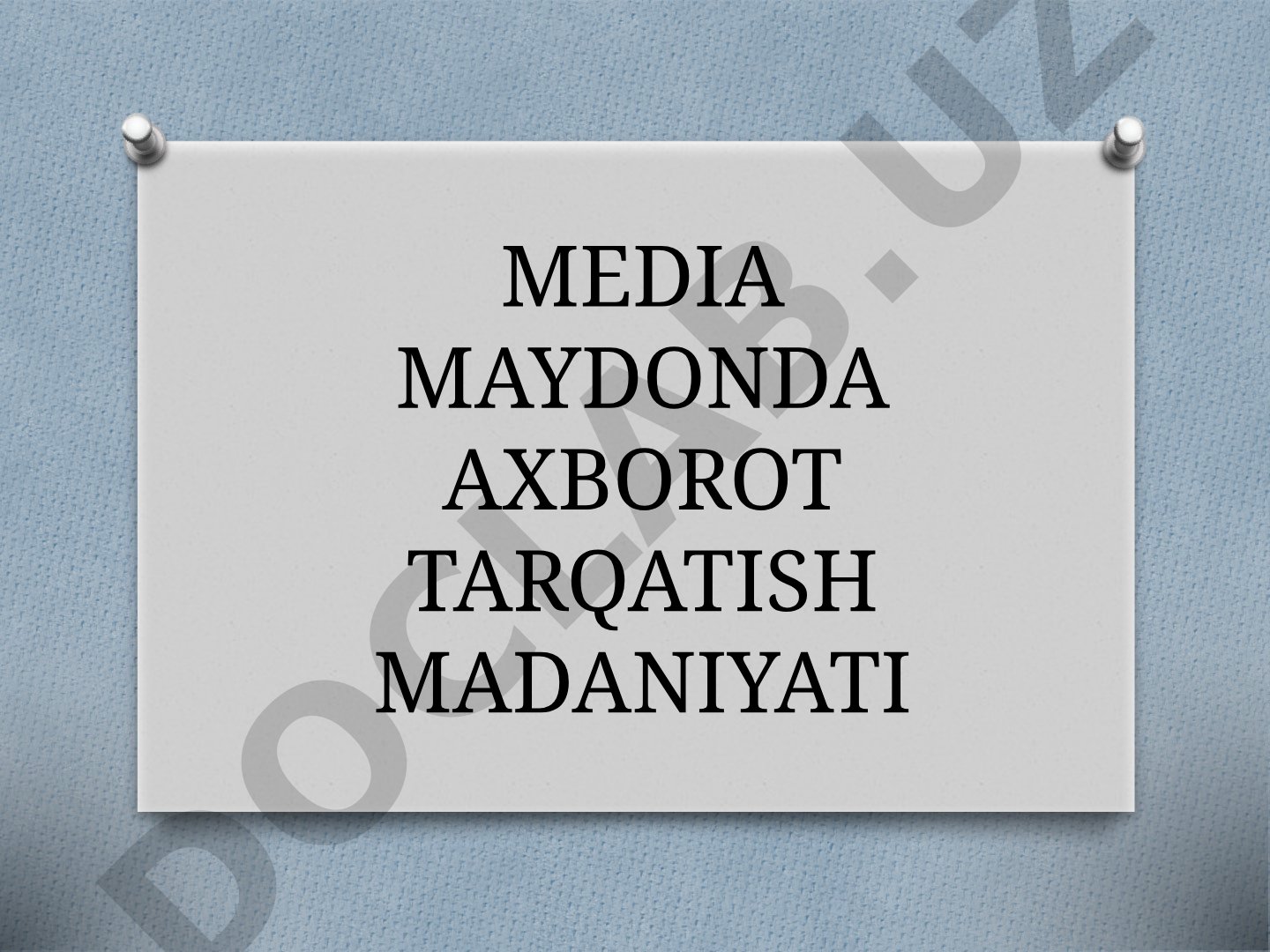 Media maydonda axborot tarqatish madaniyati