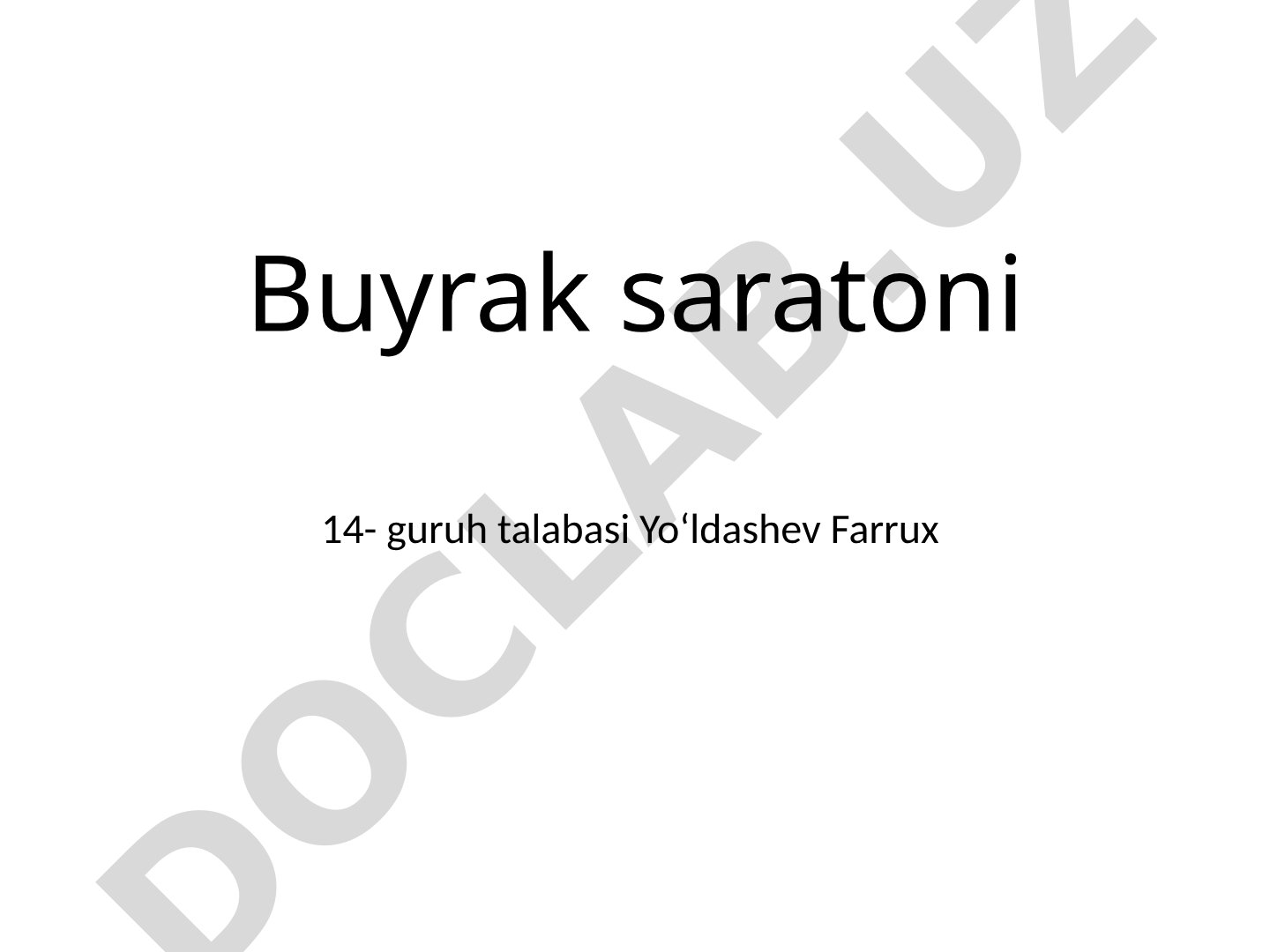 Buyrak saratoni