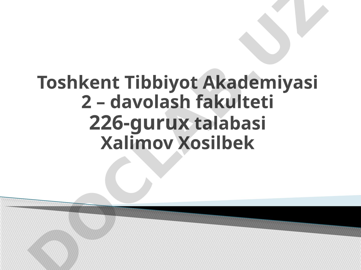 Jabrlanish o’chog’ining tibbiy taktiv tavsifi