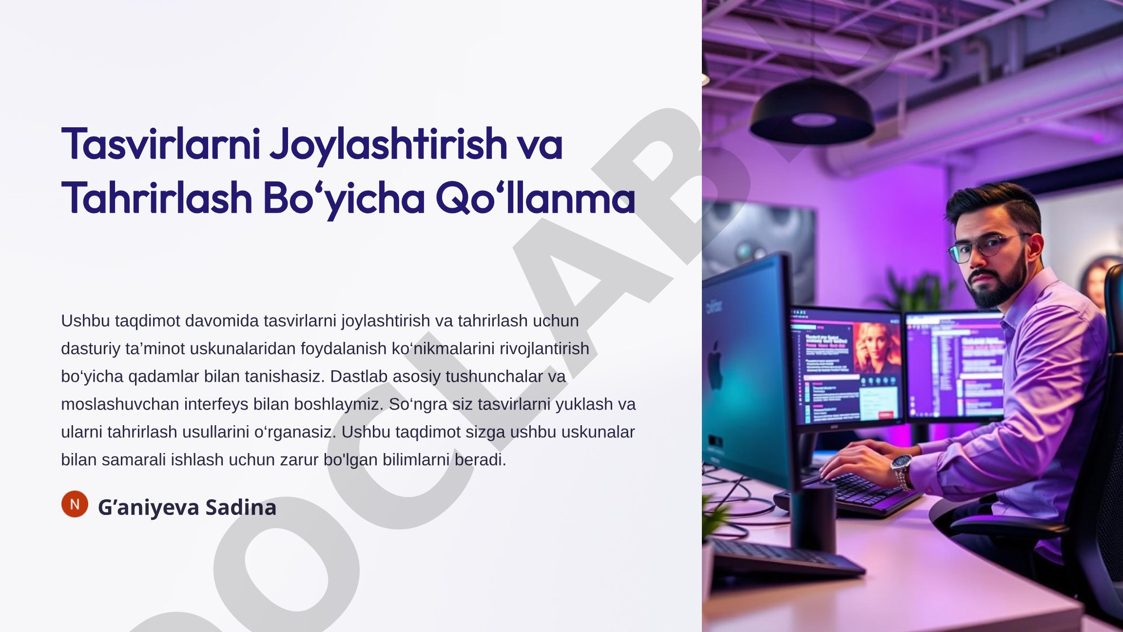 Tasvirlarni Joylashtirish va Tahrirlash Bo‘yicha Qo‘llanma