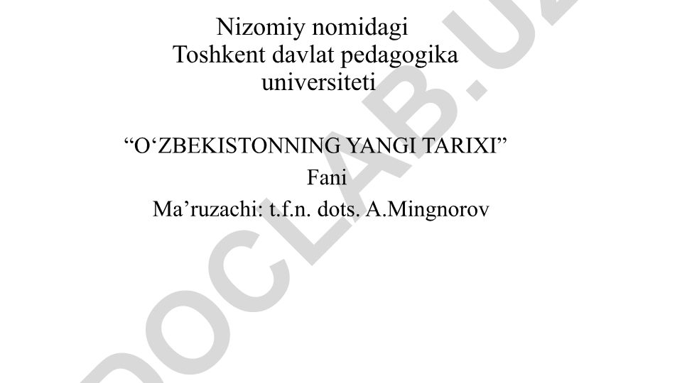 Ўзбекистонда иқтисодий ислоҳотларнинг амалга оширилиши, бозор муносабатларининг шаклланиши