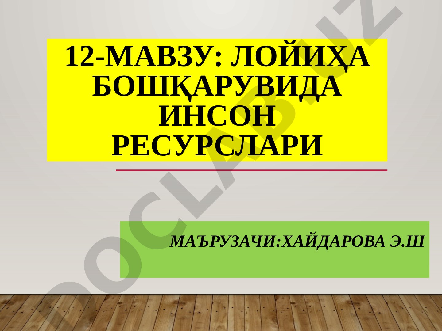 Лойиҳа бошқарувида инсон ресурслари