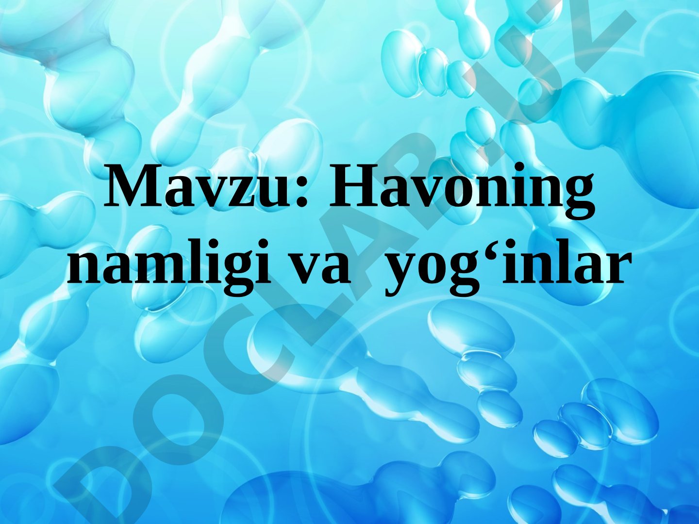 Havoning namligi va yog'inlar