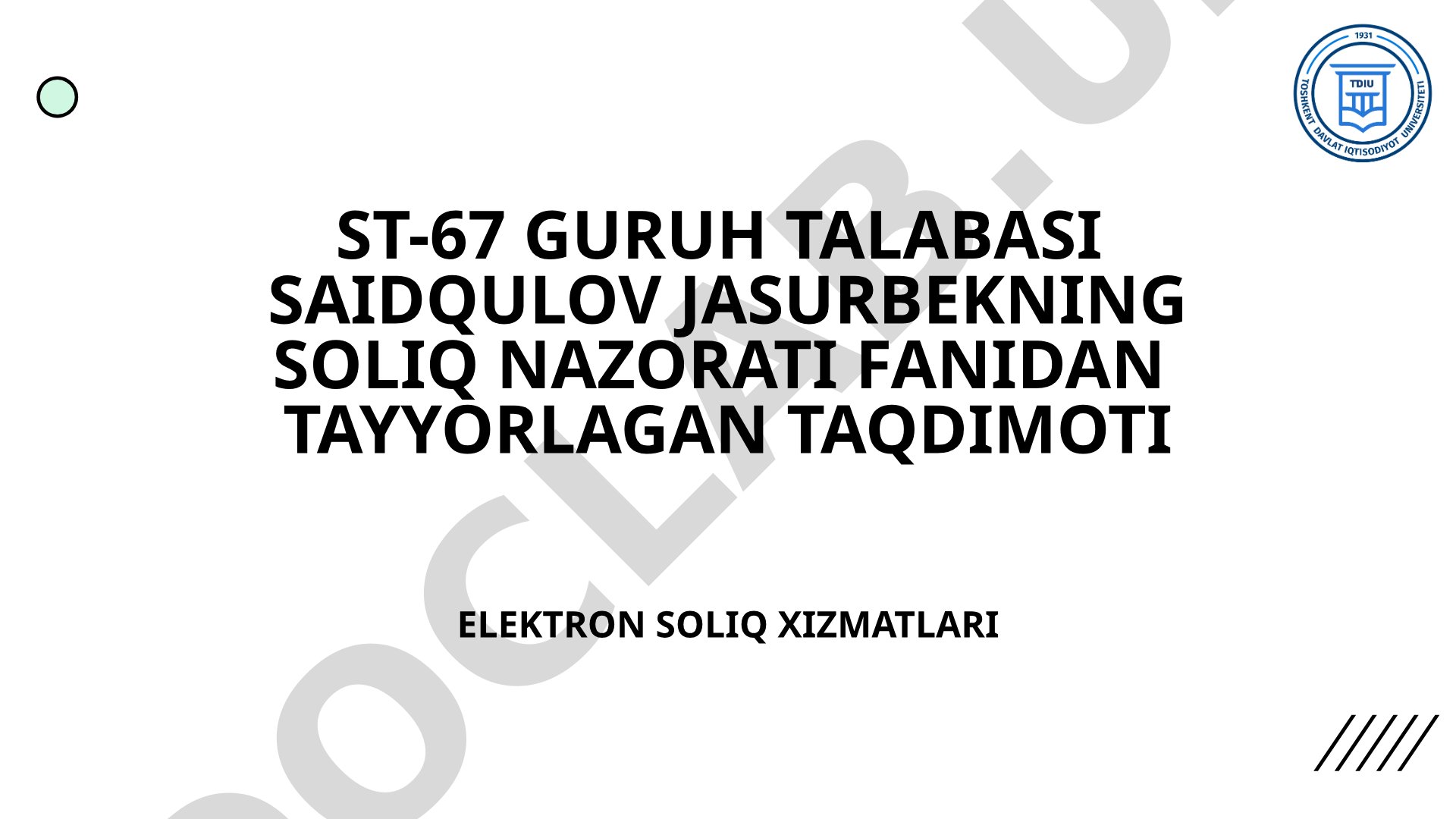 Elektron soliq xizmatlari