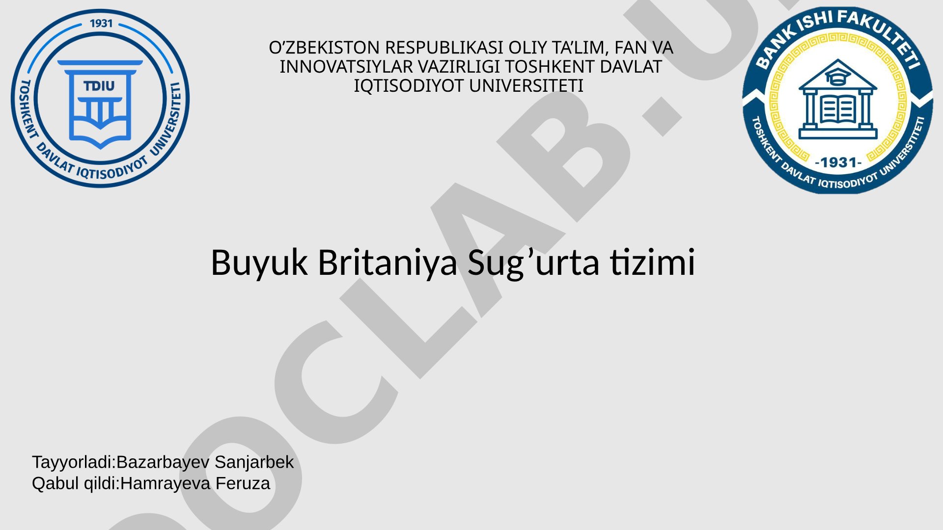 Buyuk Britaniya sug'urta tizimi