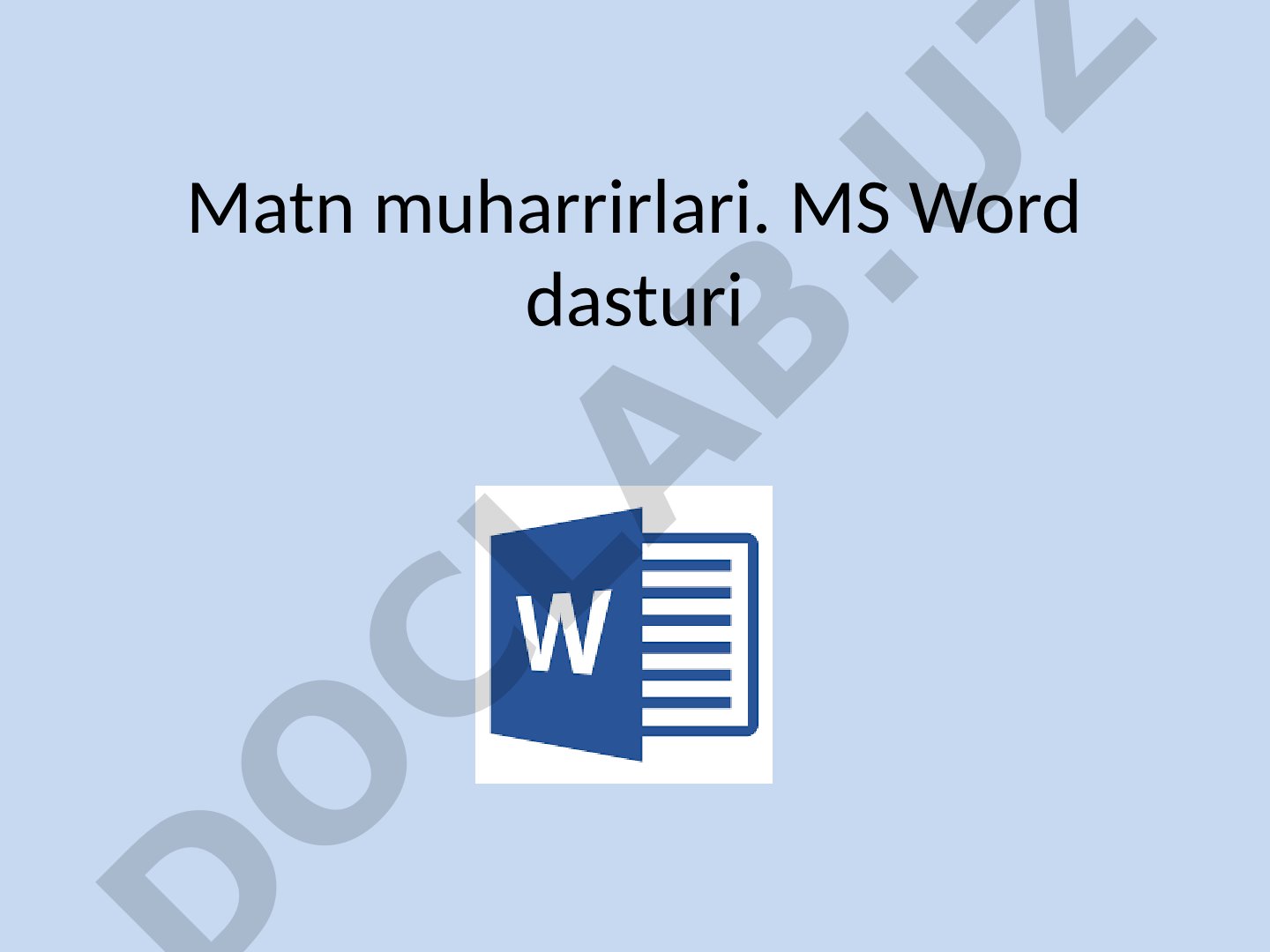 Matn muharrirlari. MS Word dasturi