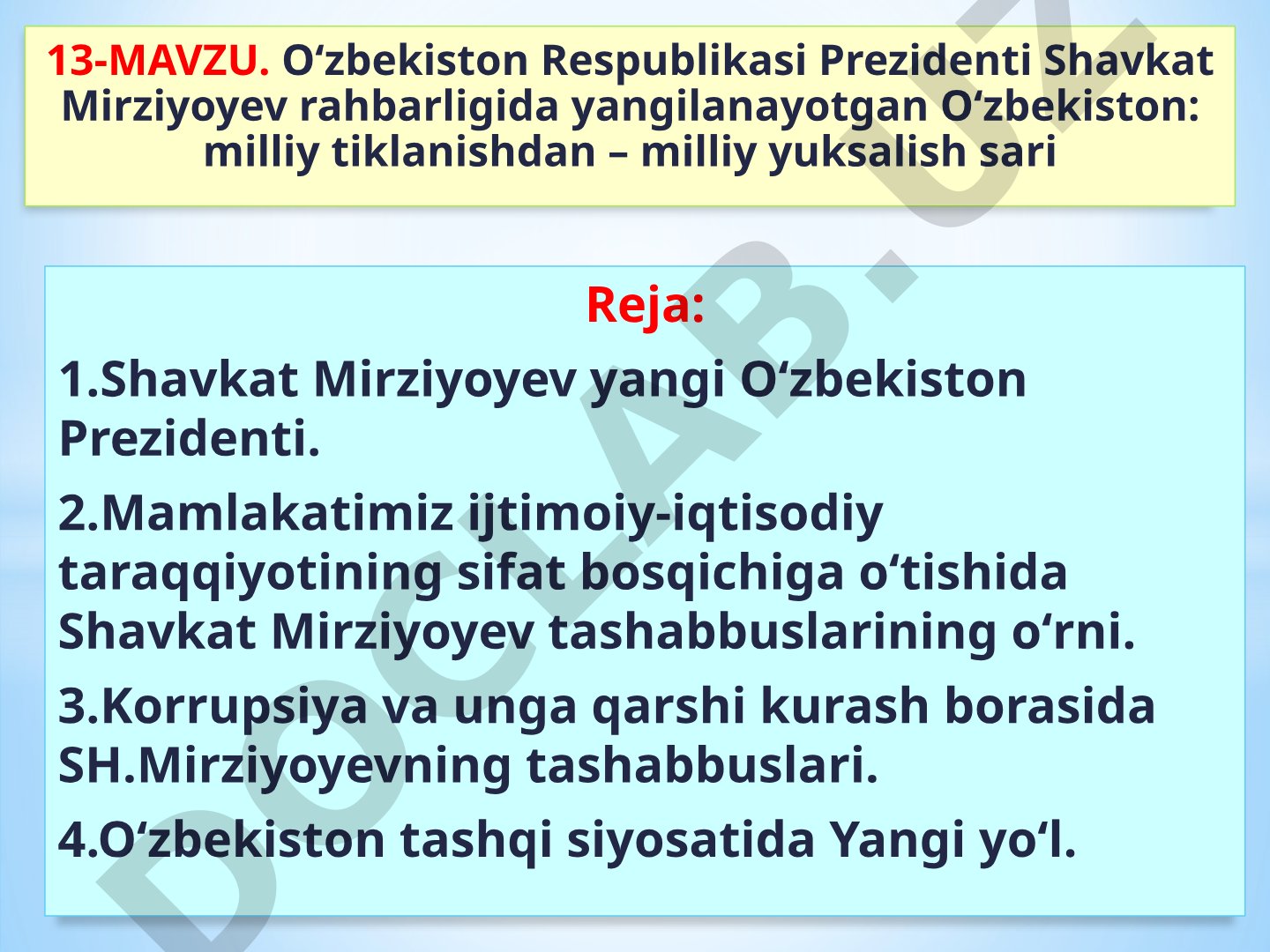 О‘zbekiston Respublikasi Prezidenti Shavkat Mirziyoyev rahbarligida yangilanayotgan О‘zbekiston: milliy tiklanishdan – milliy yuksalish sari