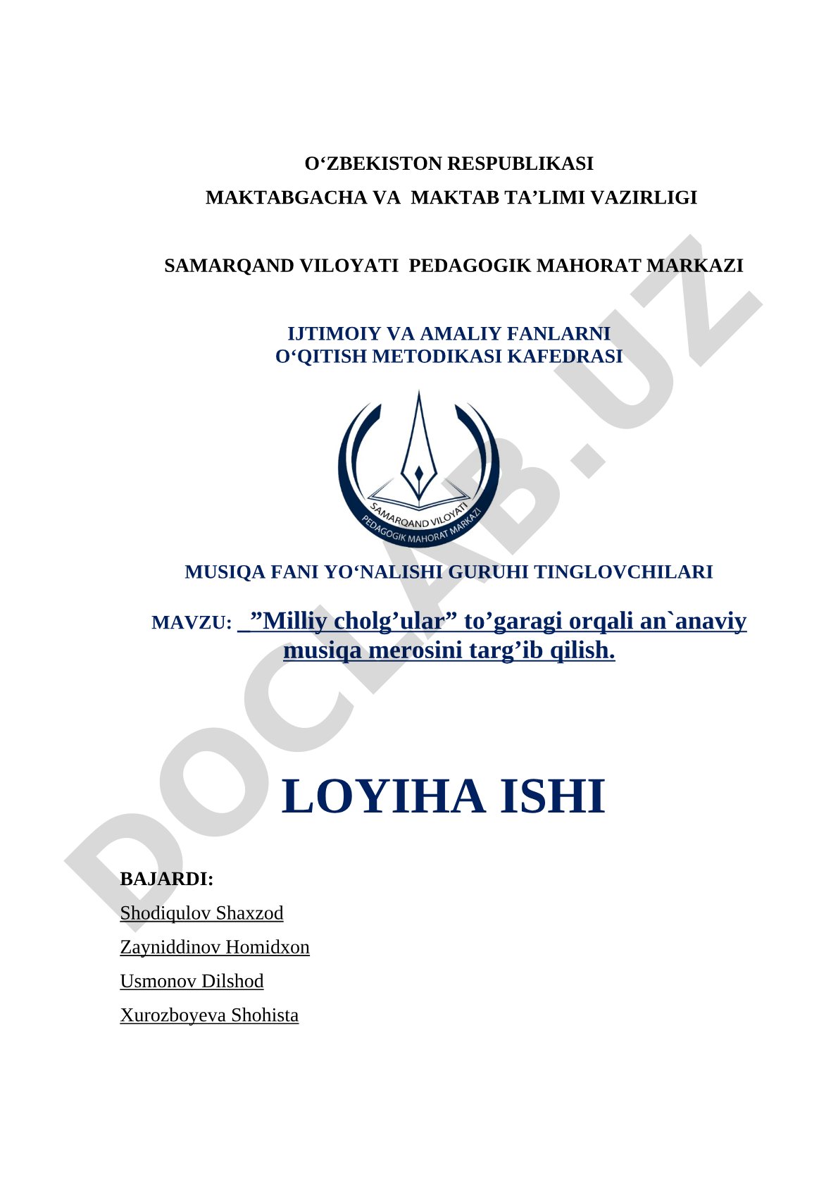 Milliy cholg'ular to'garagi orqali an'anaviy musiqa merosini targ'ib qilish