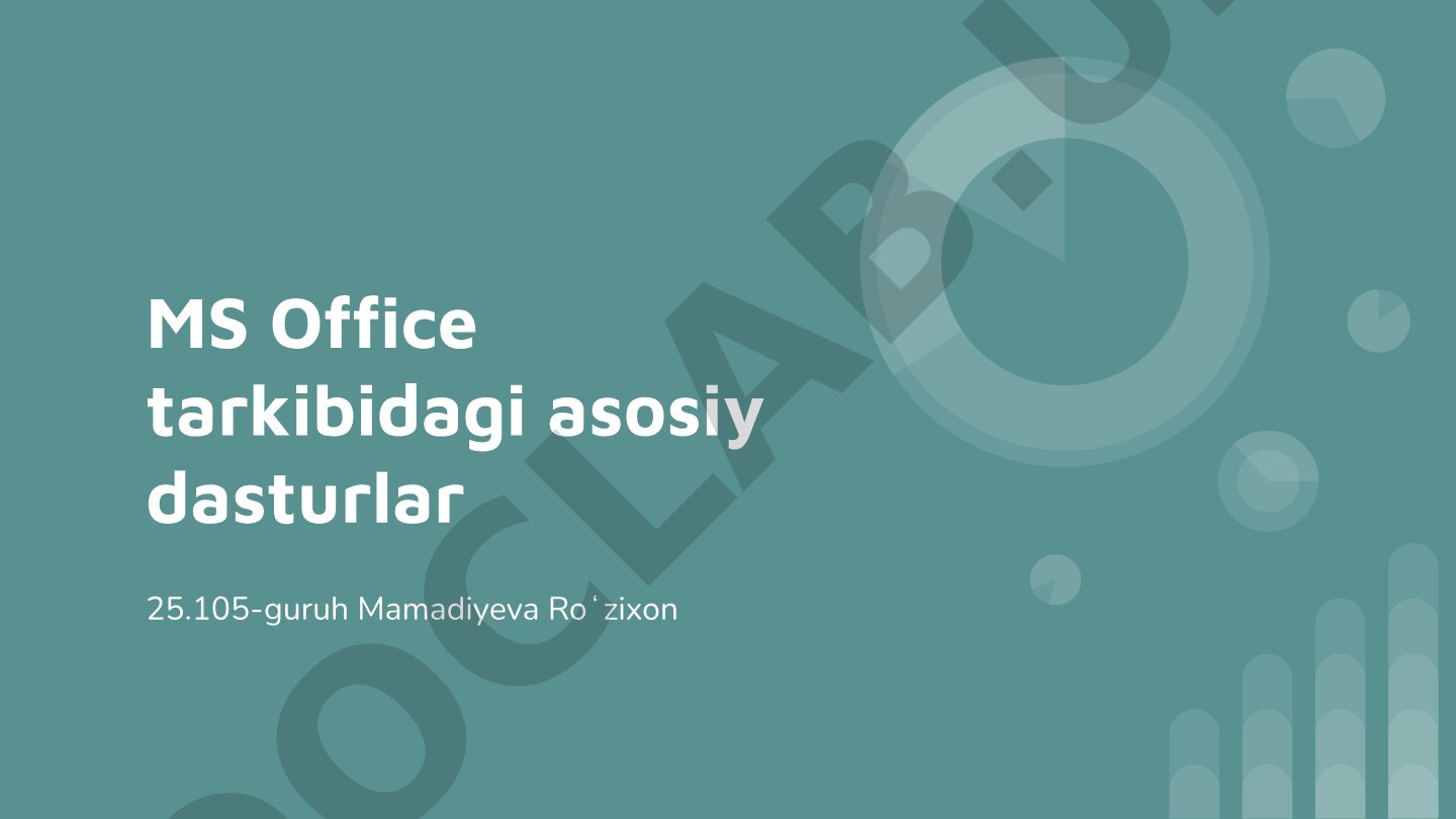 MS Office tarkibidagi asosiy dasturlar