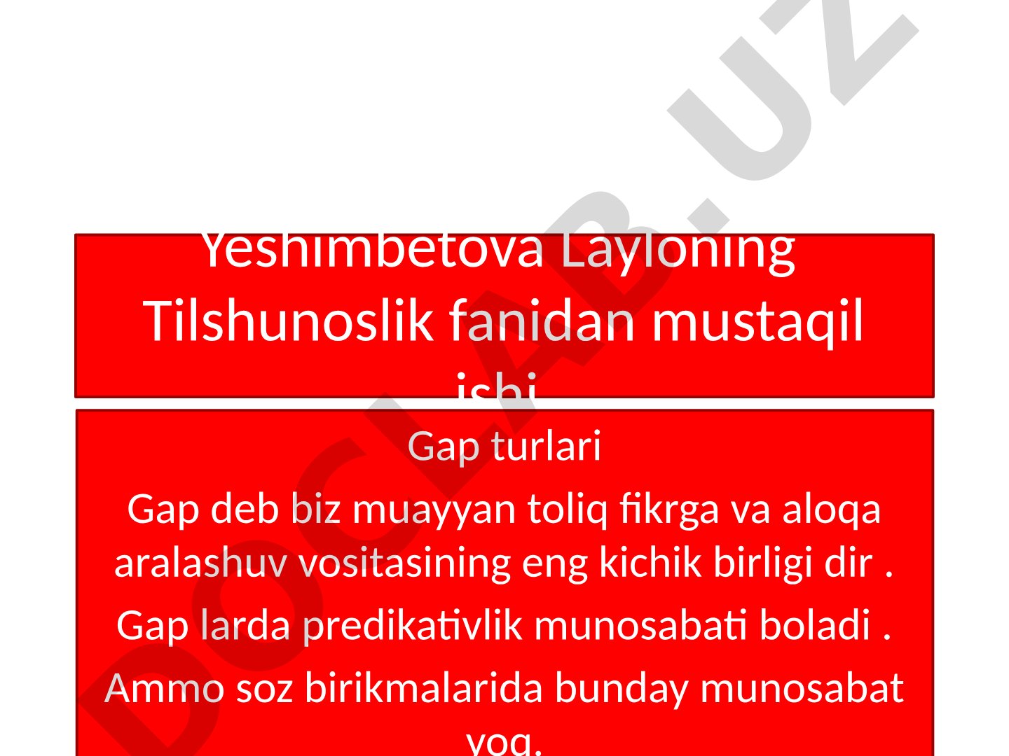 Gap turlari tasnifi va har bir turga misollar, ingliz tilidagi gaplar tuzilishi