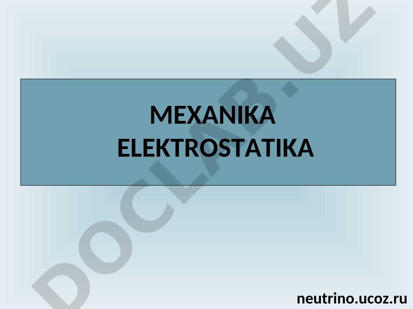 Mexanika elektrostatika
