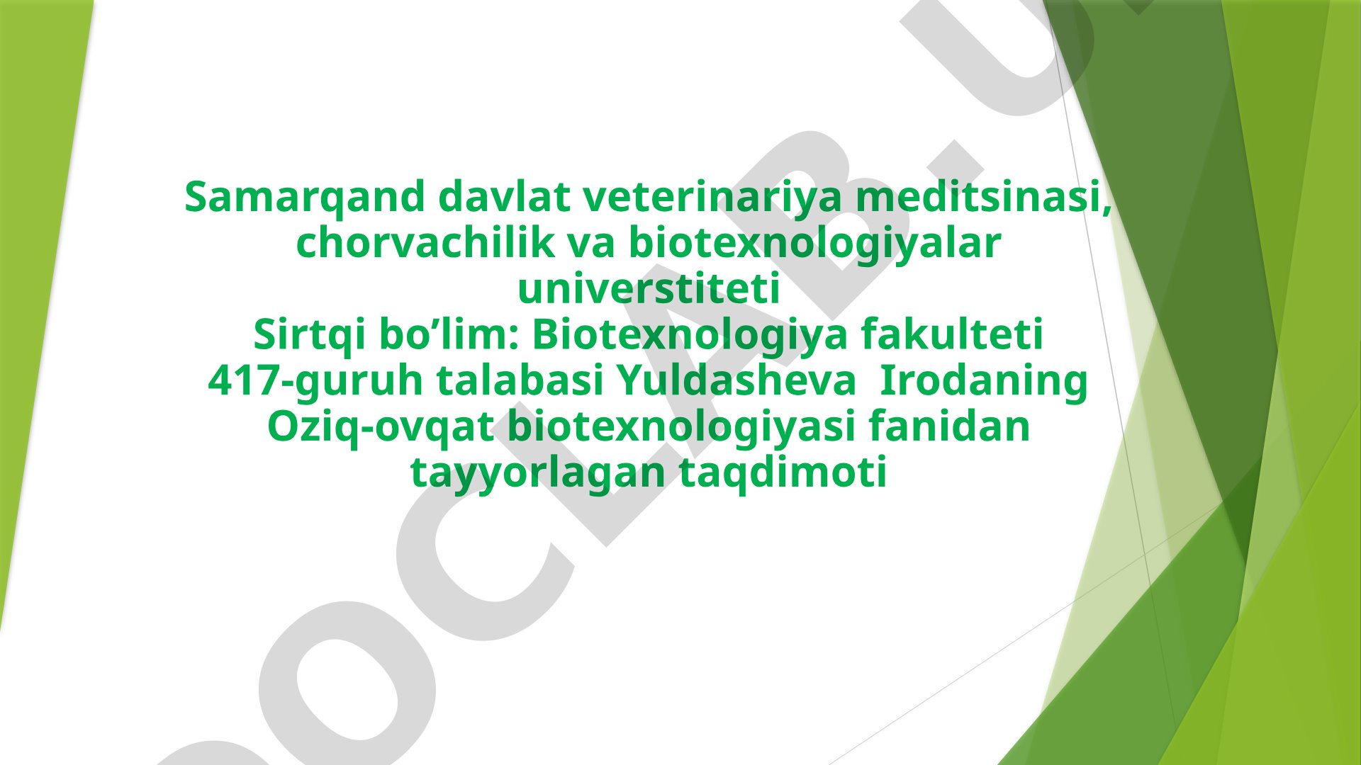 Choy mahsulotlari ishlab chiqarish texnologiyasi