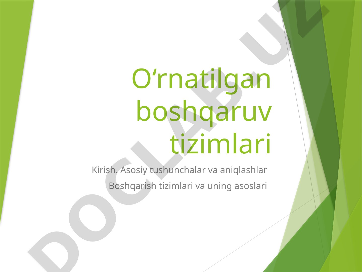 O‘rnatilgan boshqaruv tizimlari asoslari