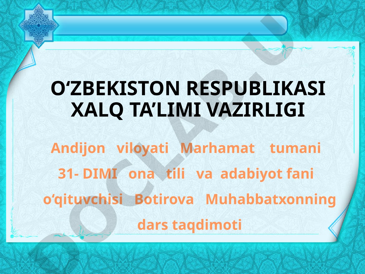 Sifatning ma’no guruhlari (6-sinf ona tili fani)