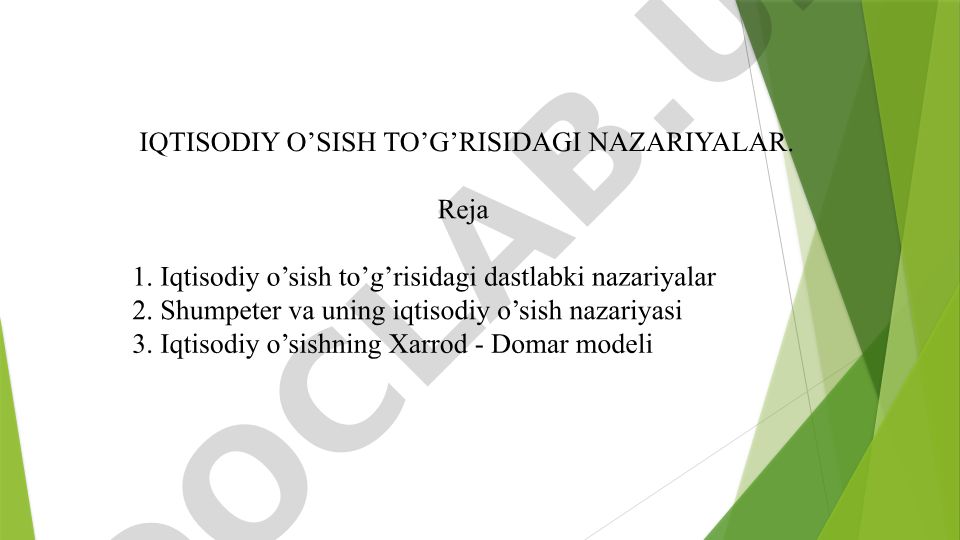Iqtisodiy o'sish to'g'risidagi nazariyalar