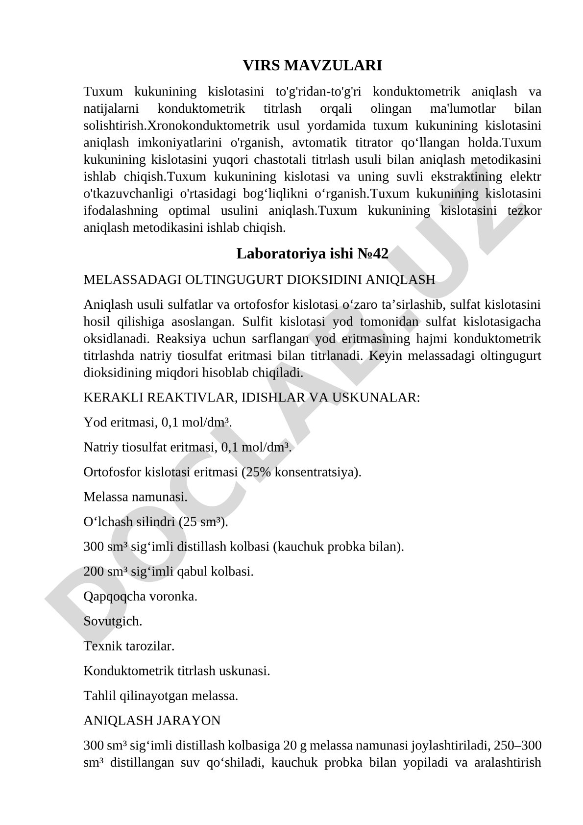 VIRS mavzulari