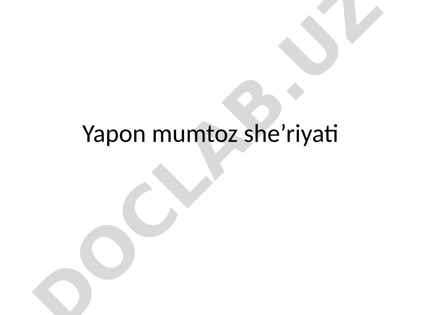 Yapon mumtoz she’riyati Tanka