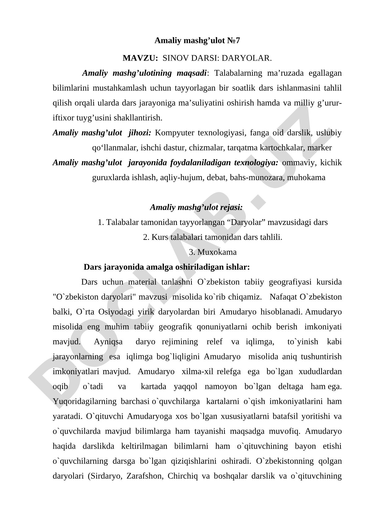 SINOV DARSI: DARYOLAR