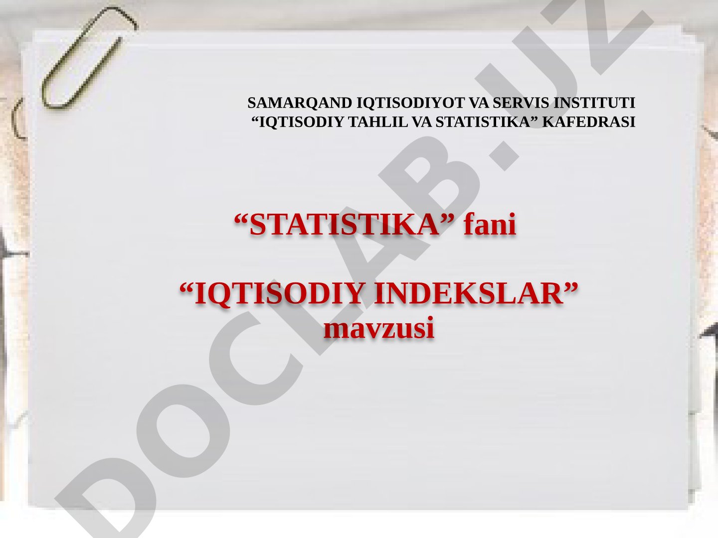 Iqtisodiy indekslar