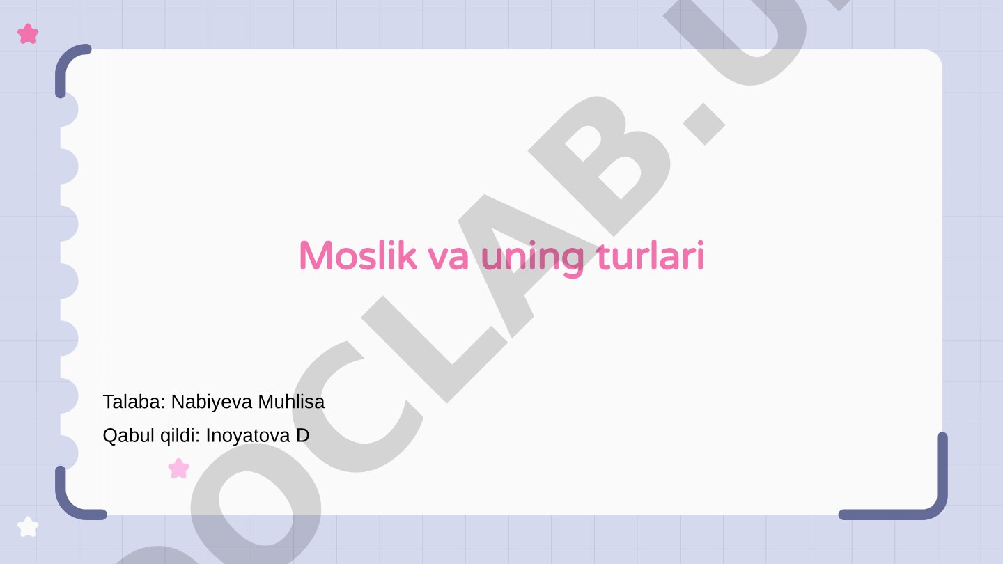 Muvofiqlik va uning turlari