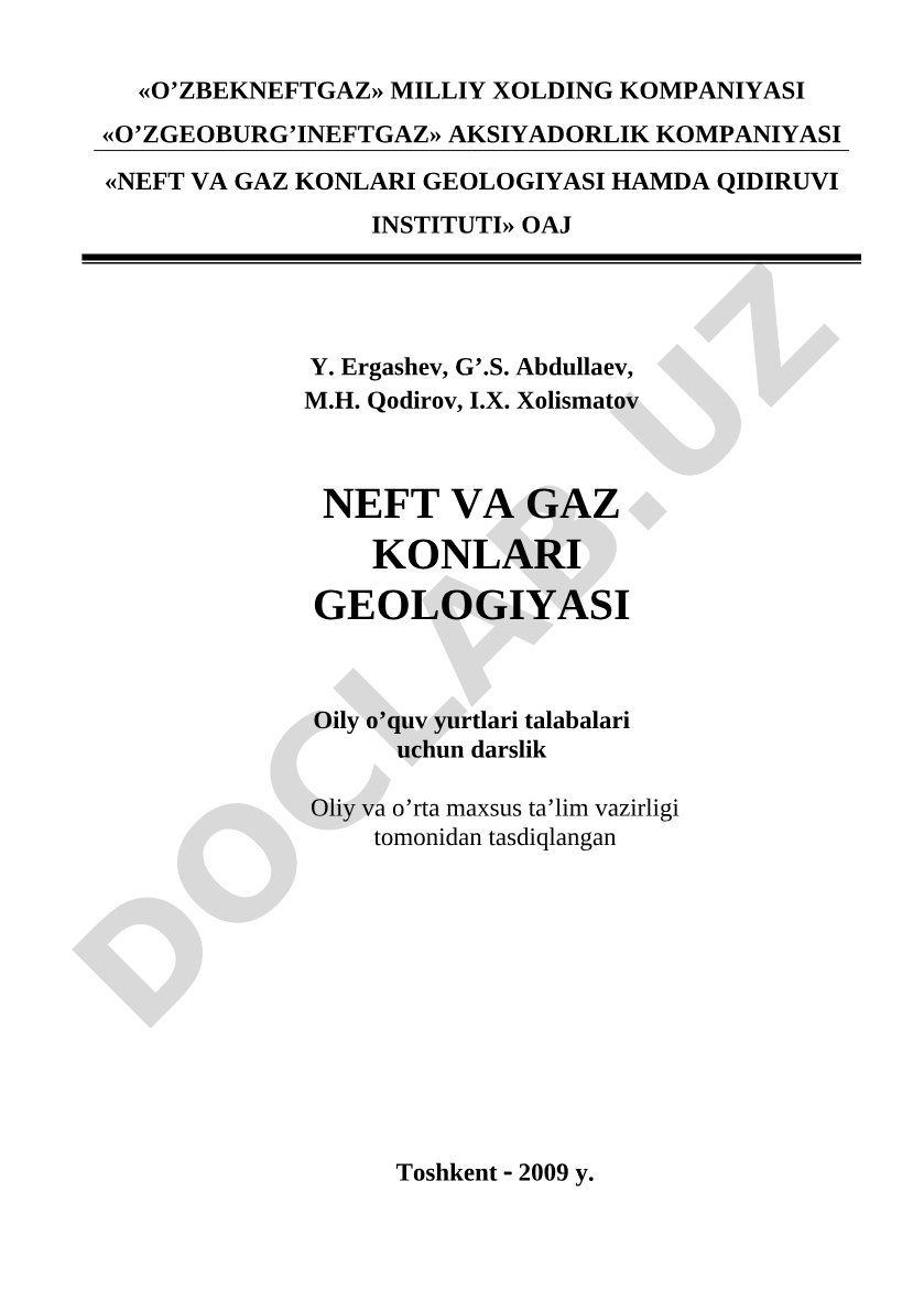 Neft va gaz konlari geologiyasi