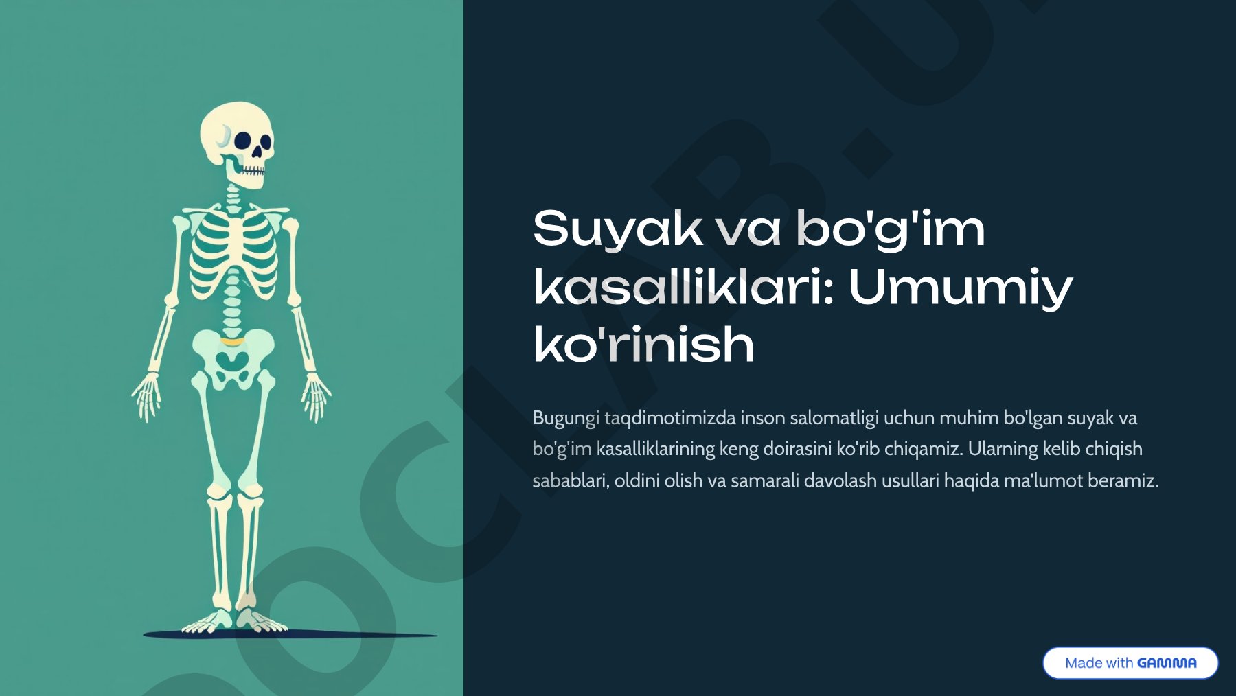 Suyak va bo'g'im kasalliklari: Umumiy ko'rinish
