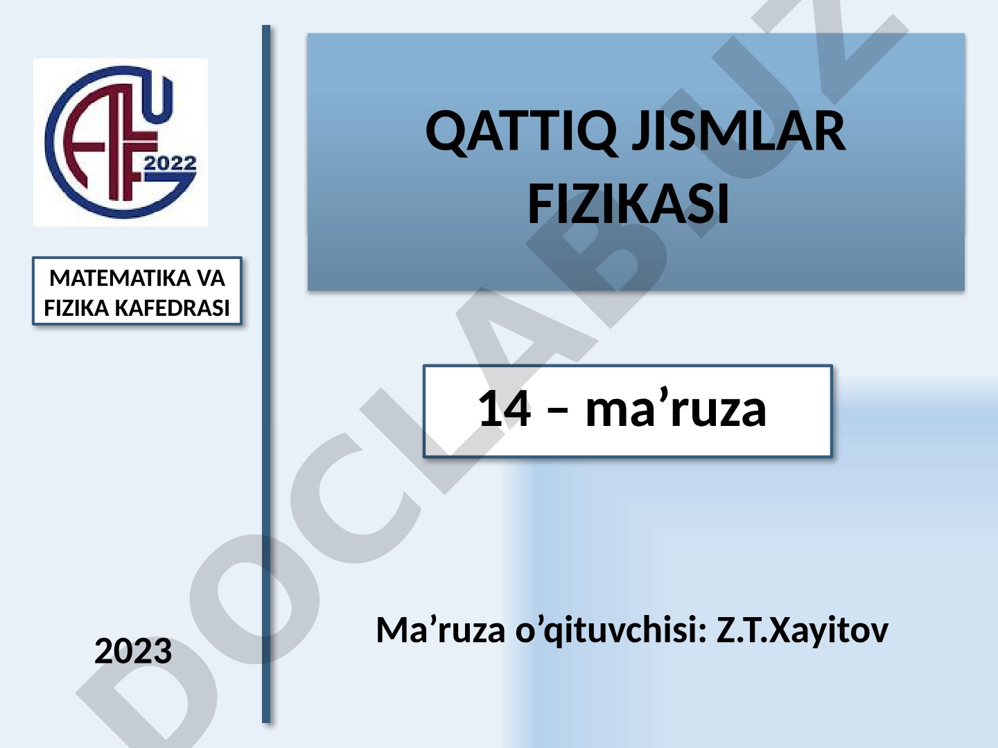 Qattiq jismlar fizikasi