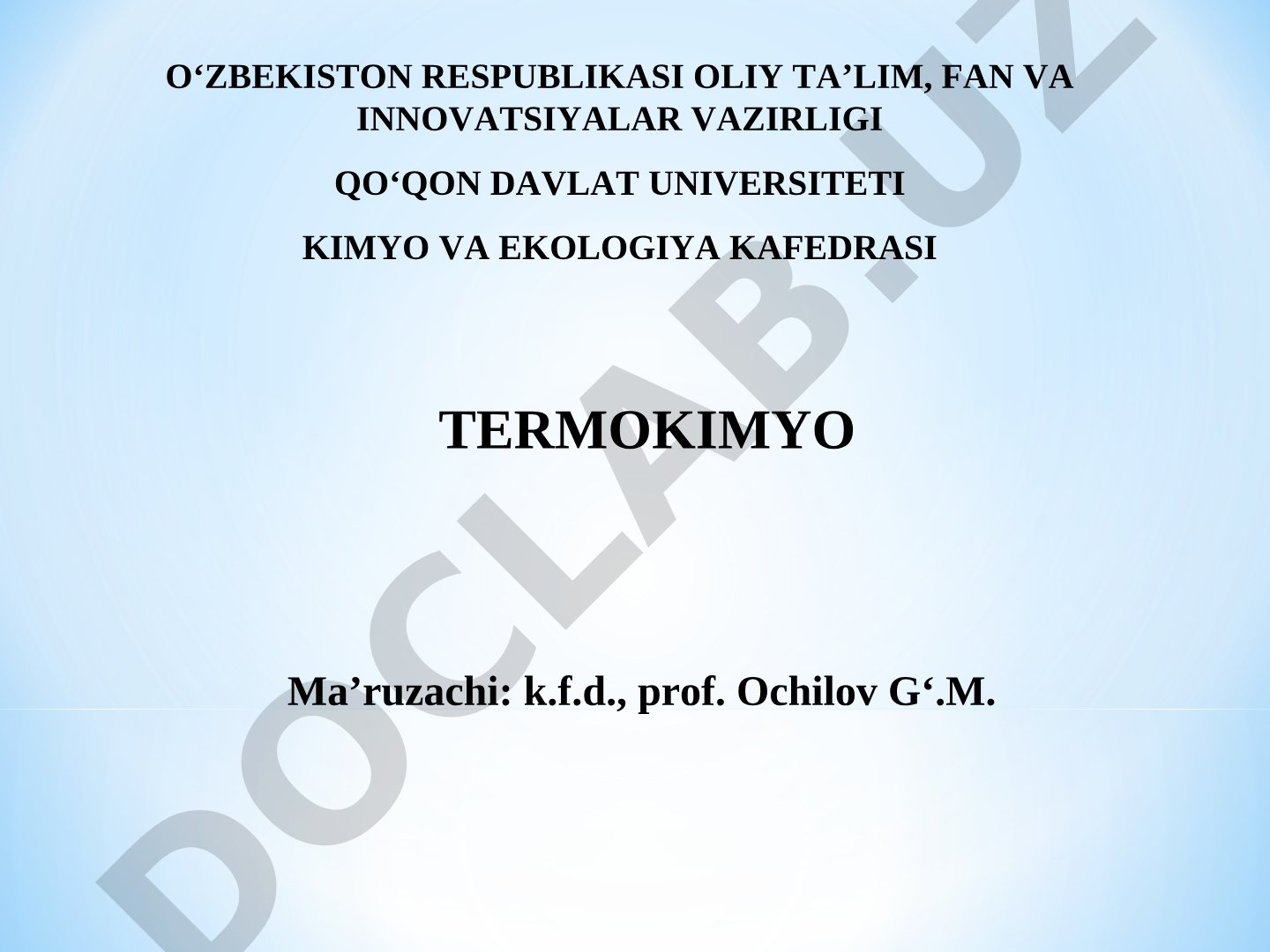 Termokimyo