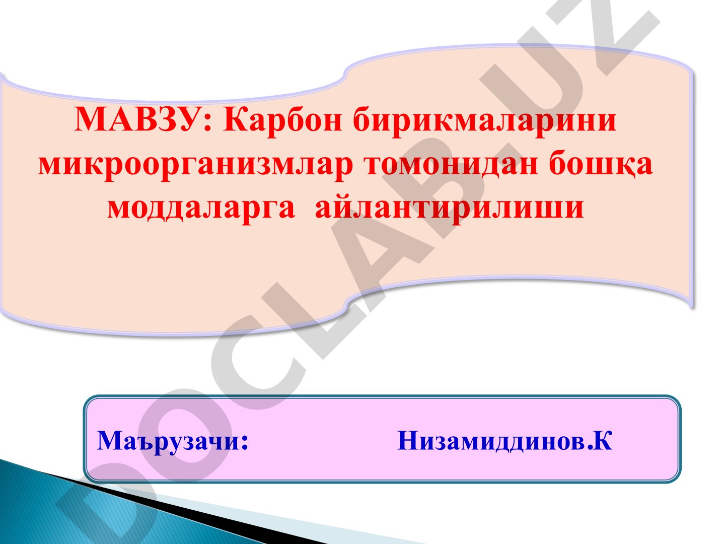 Карбон бирикмаларини микроорганизмлар томонидан бошқа моддаларга айлантирилиши