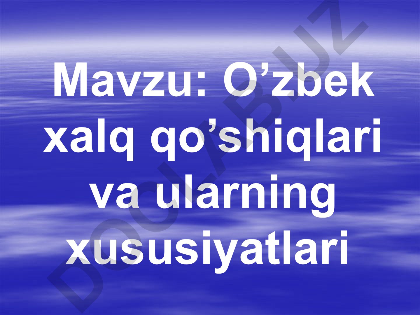 O’zbek xalq qo’shiqlari va ularning xususiyatlari