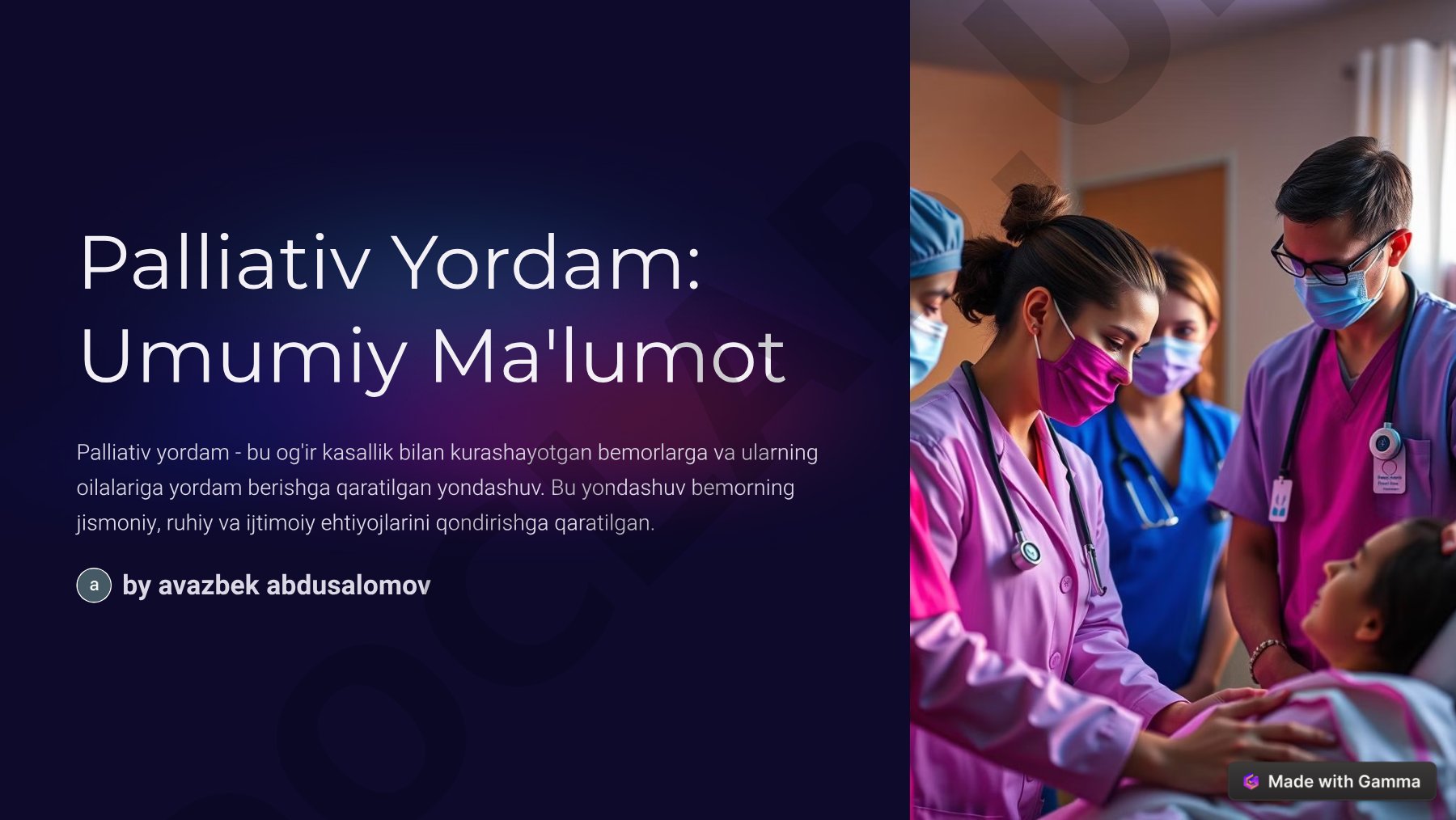 Palliativ yordam falsafasi va asosiy tamoyillari