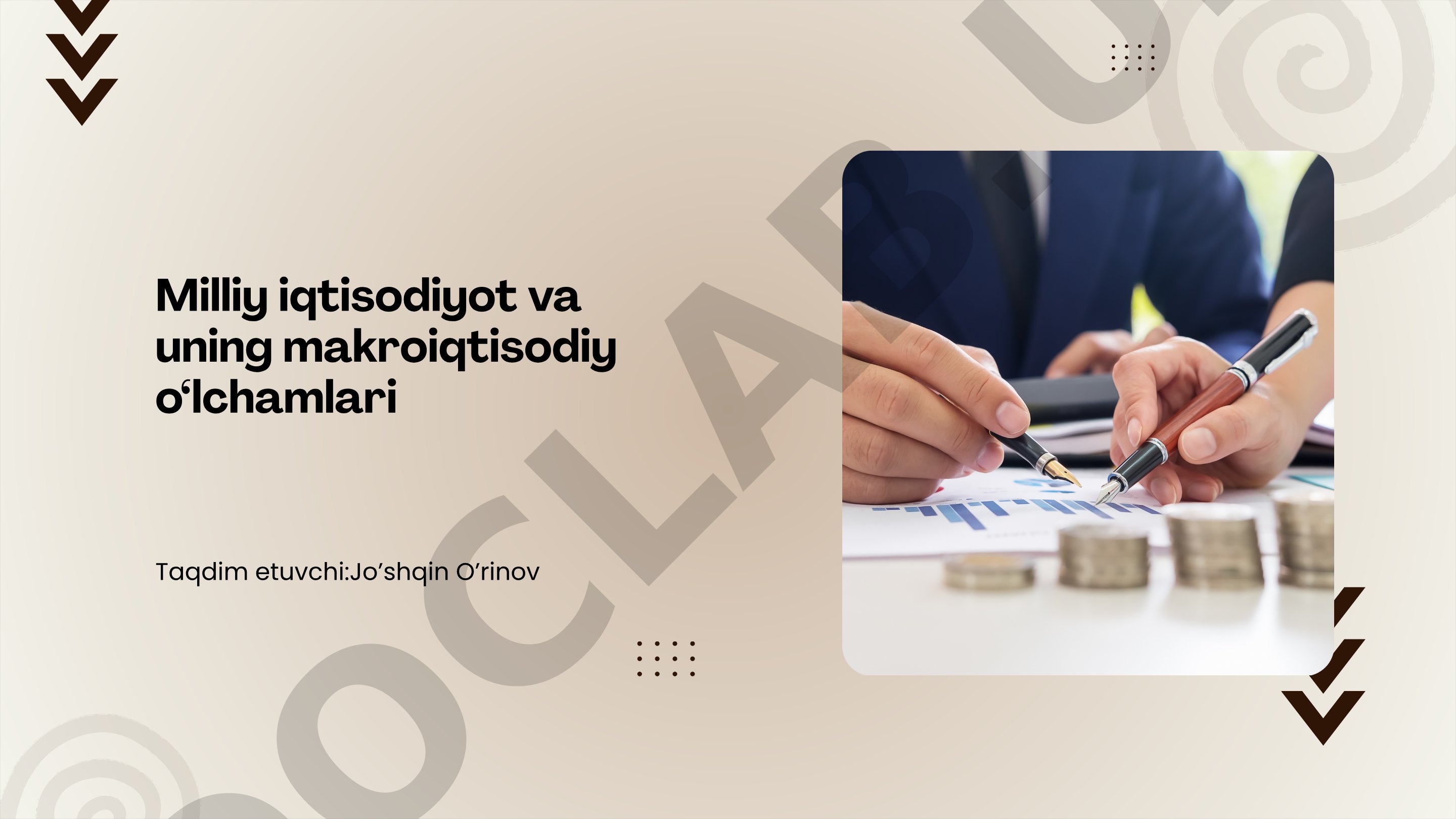 Milliy iqtisodiyot va uning makroiqtisodiy o‘lchamlari