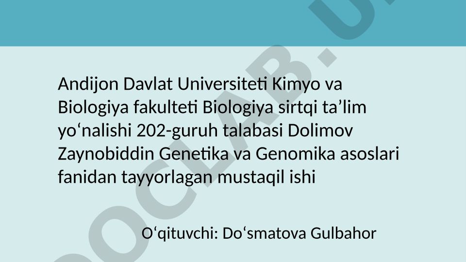 Koʻp allellik va kodominantlikka doir masalalar ishlash