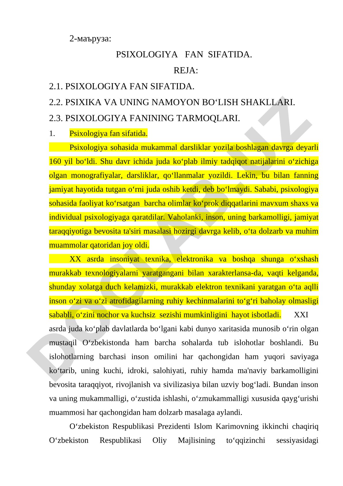 Psixologiya fan sifatida
